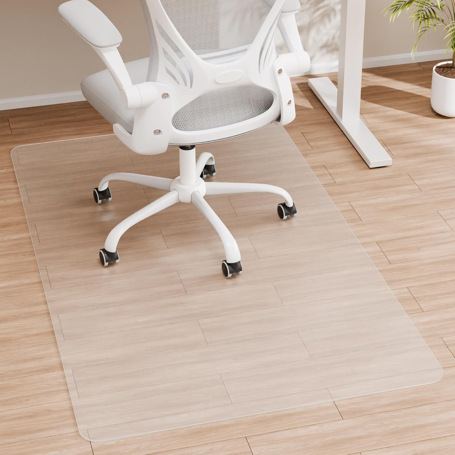 Crystal Clear Chair Mat for Hardwood Floor, 48” x 36” Office Chair Mat for Hard Floors, 1/8” Thick