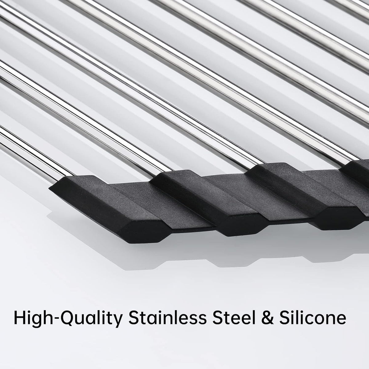 Tomorotec Foldable Stainless Steel Triangle Roll-Up Dish Drying Rack for Small Sink Corners