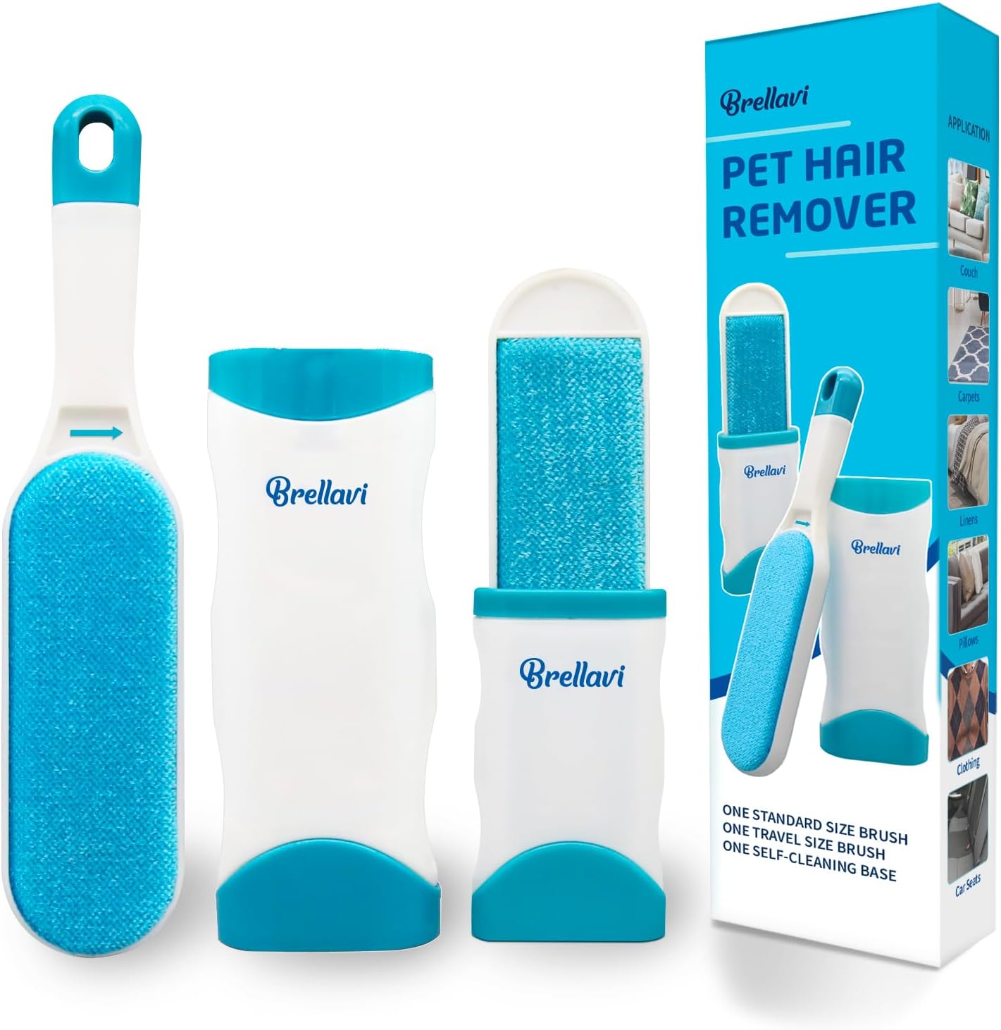 Pet Hair Remover for Clothes: Reusable Dog Cat Fur Lint Removal Brush for Clothes Furniture Couch