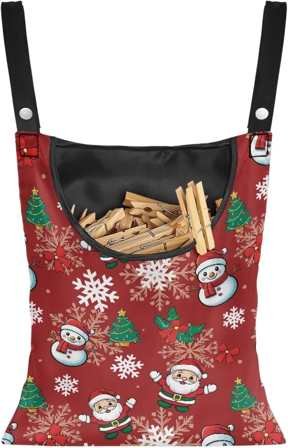 Christmas Theme Handy Clothespin Bags Maple Leaf Space-Saving Clothespin Storage Hanger Bag