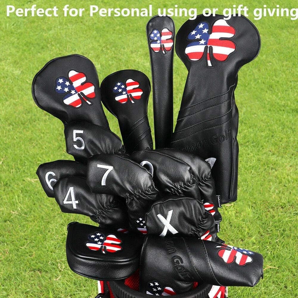 CRAFTSMAN GOLF 11pcs /Set USA US Flag Clover Leather Left Right Black White Green Dark Blue Iron