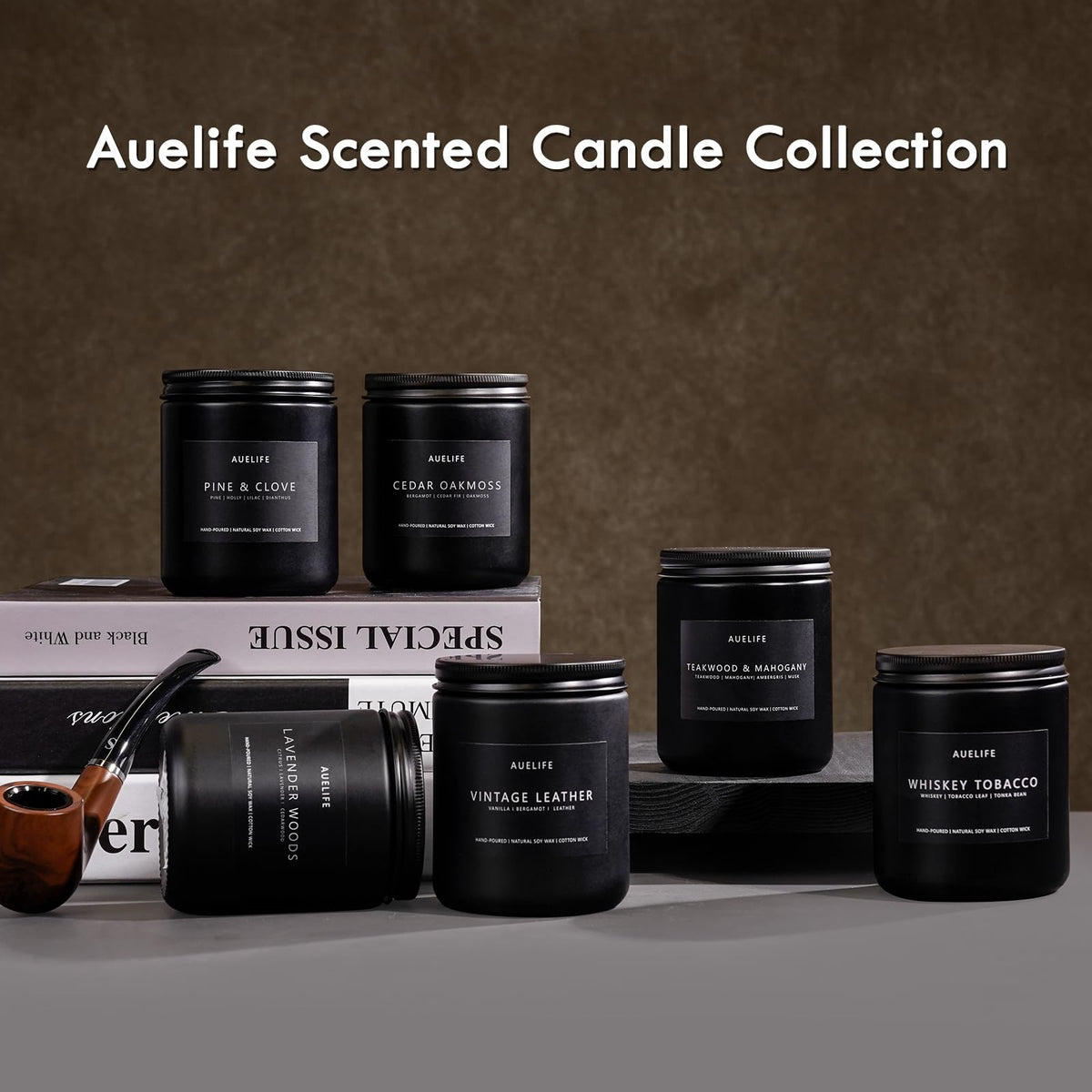 Teakwood & Mahogany Candle | Masculine Candles for Men, Gifts for Men - Soy Candle for Home Scented