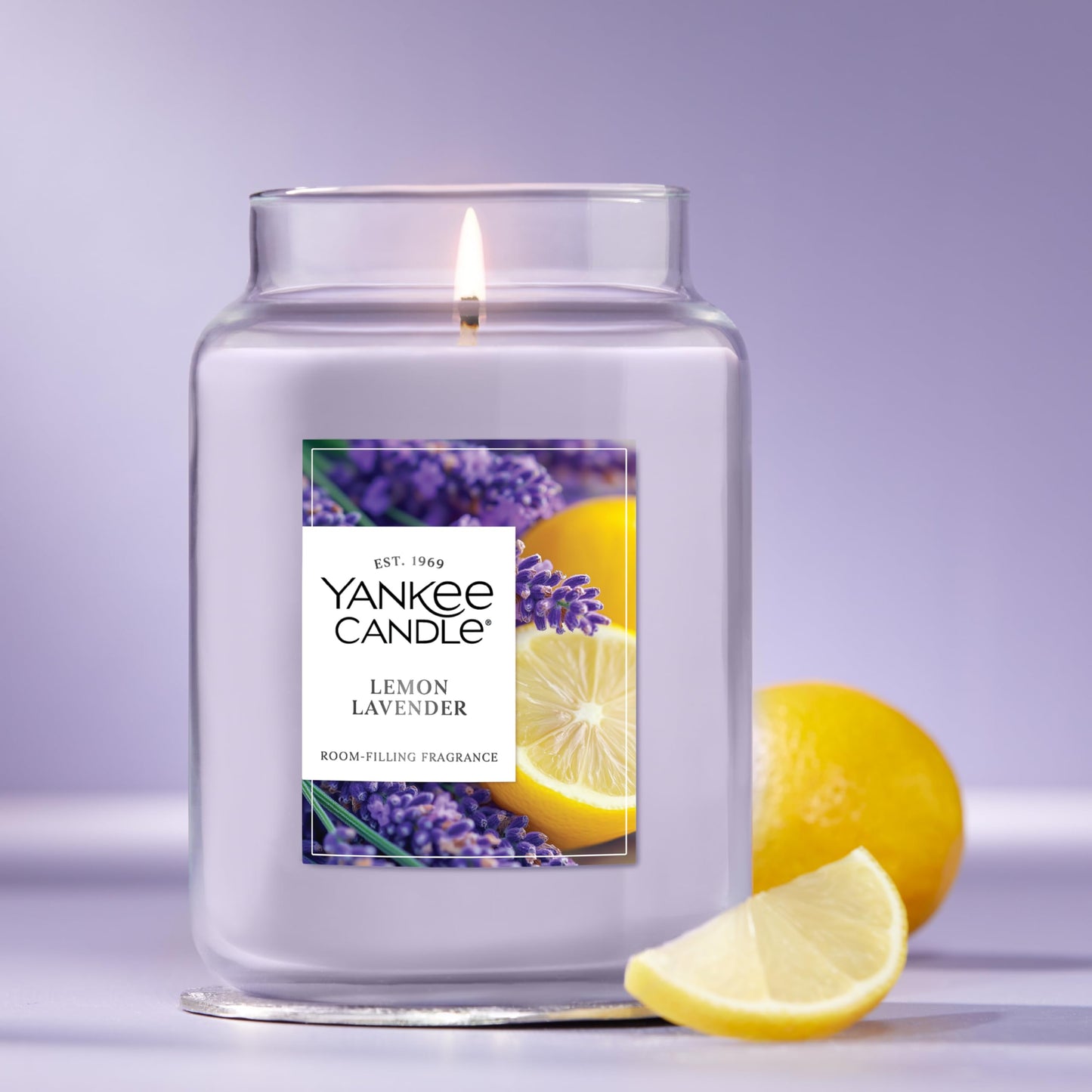 Yankee Candle Lemon Lavender Scented Candle, 22oz Large Jar with up to 150 Hour Burn Time
