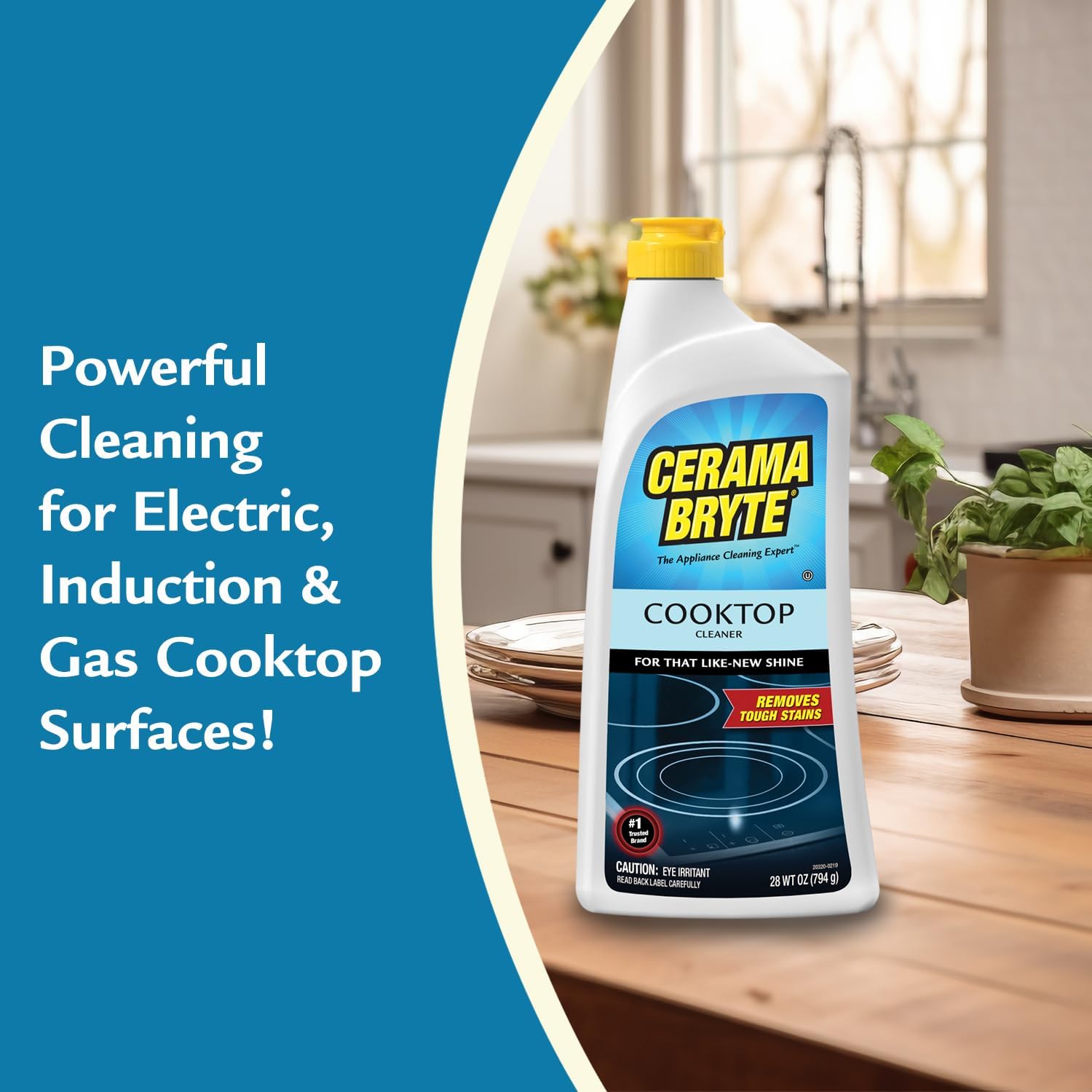 Cerama Bryte Glass Cooktop and Stove Top Cleaner Combo Kit - Includes Cleaning Tool, Razor, Scraper