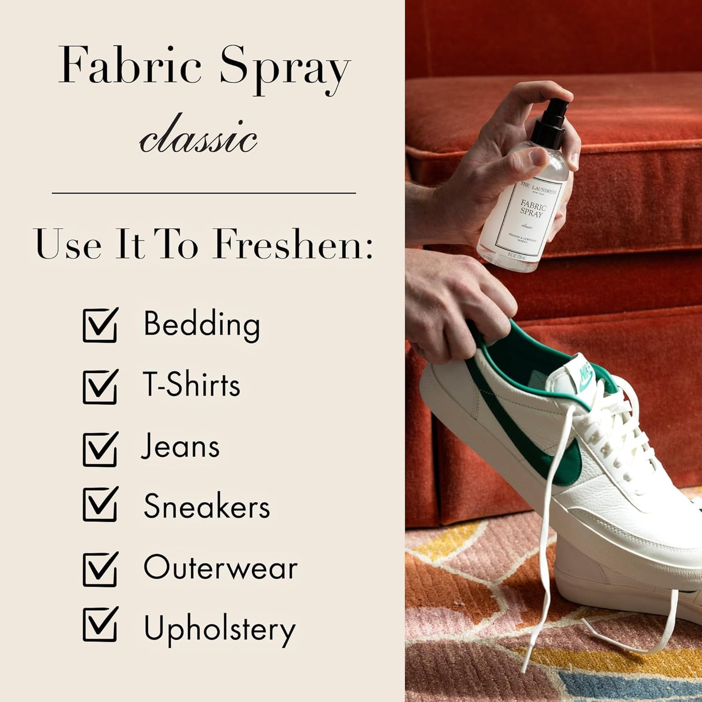 The Laundress Classic Fabric Spray, Wrinkle Release Spray, Upholstery and Linen Spray, Fabric