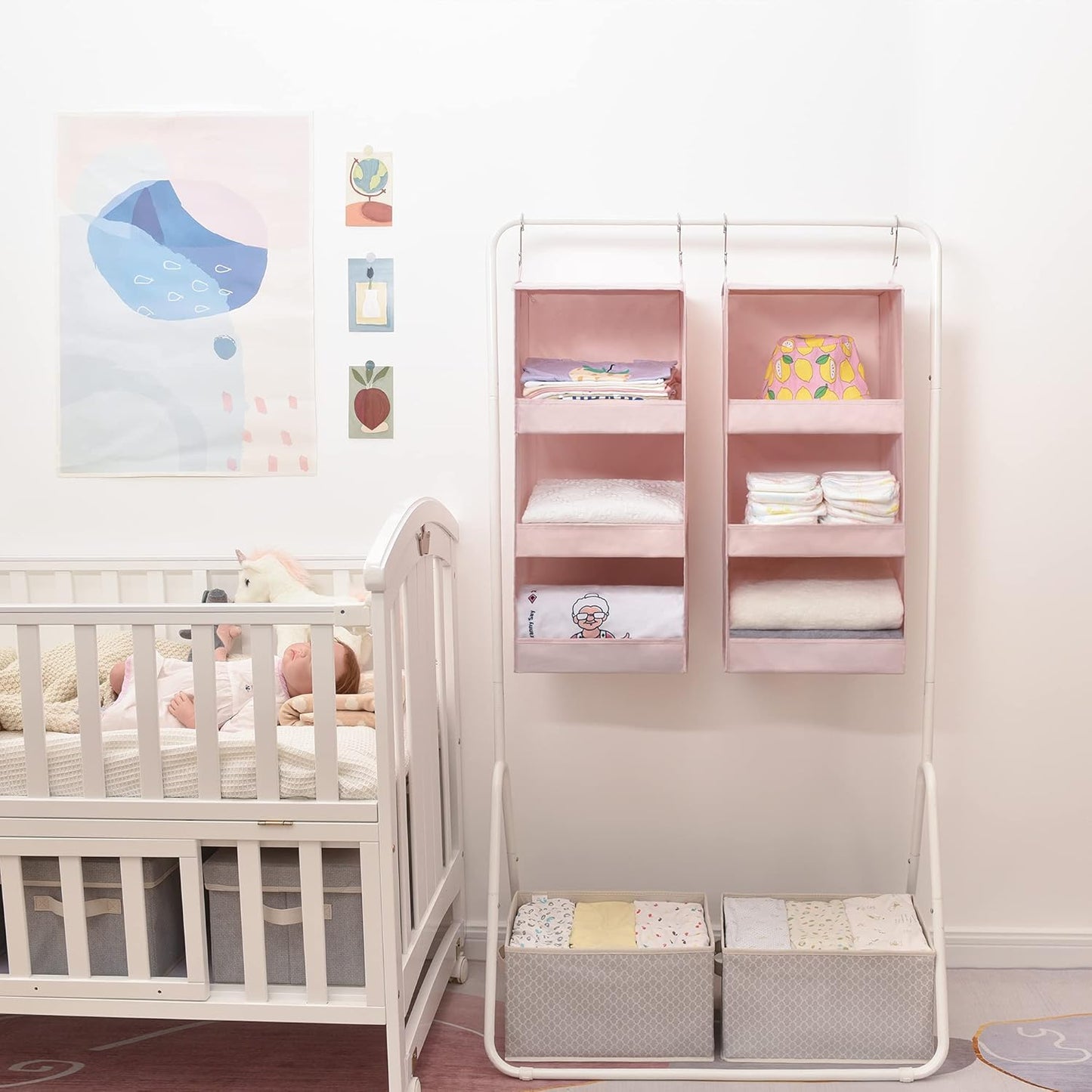 GRANNY SAYS 3 Shelf Hanging Closet Organizers and Storage, Collapsible Closet Storage Organizer