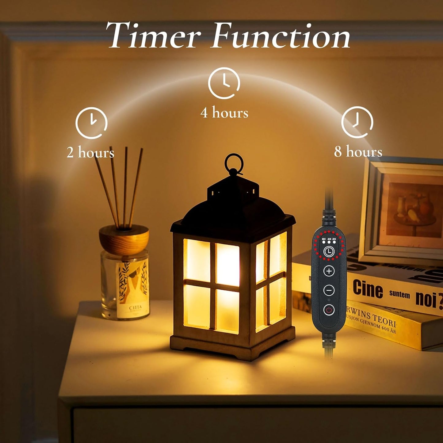 Wax Melt Warmer with Timer: Farmhouse Lantern Candle Warmer Electric Tart Burner with Lid for
