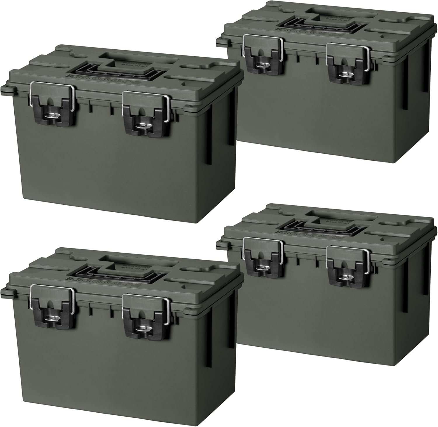 Sheffield 12765 XL Storage Bins With Lids, 4-Pack Stackable Storage Bins, Made in USA, Lockable and