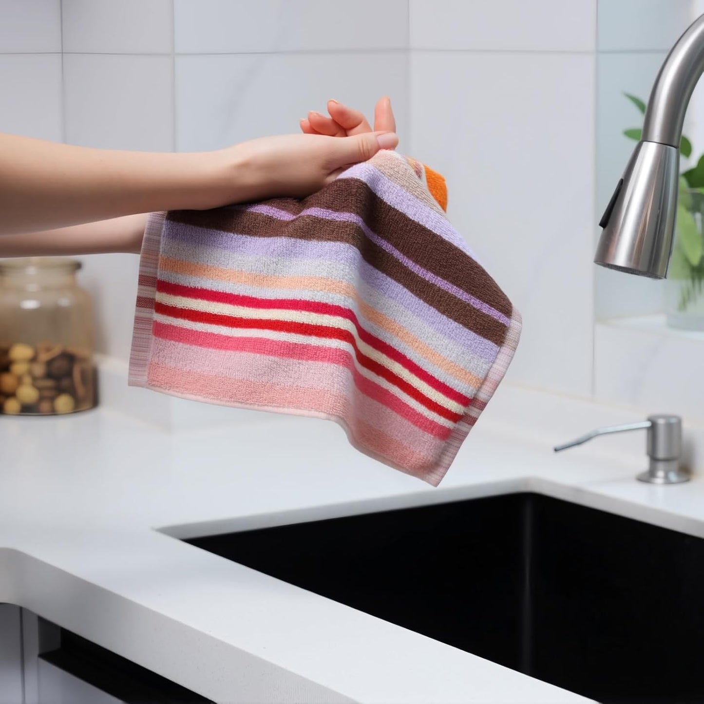 Oeleky Kitchen Dishcloths for Washing Dishes, Ultra Absorbent Dish Rags, Cotton Cleaning Cloths