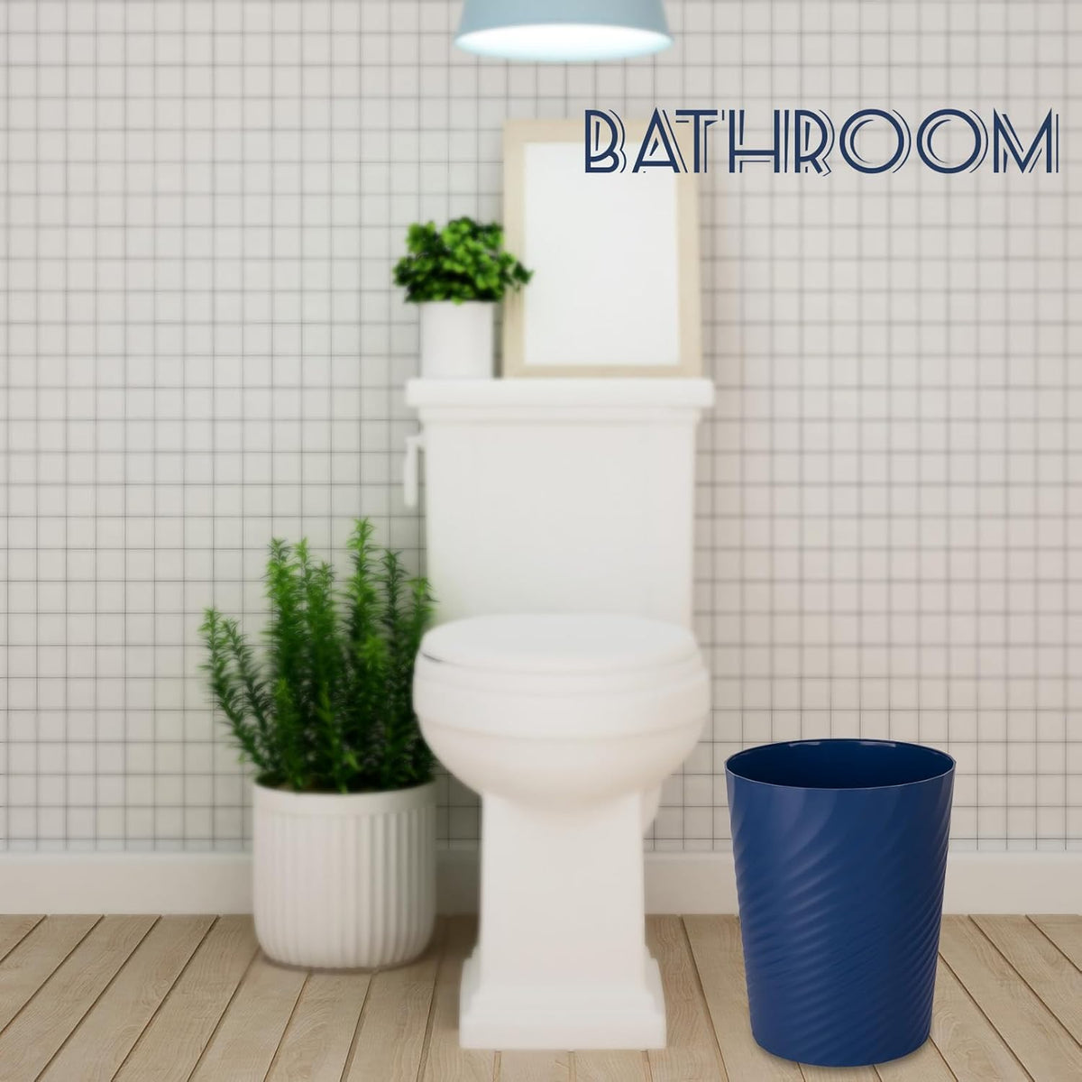 UUJOLY Plastic Small Trash Can Wastebasket, Garbage Container Basket for Bathrooms, Laundry Room