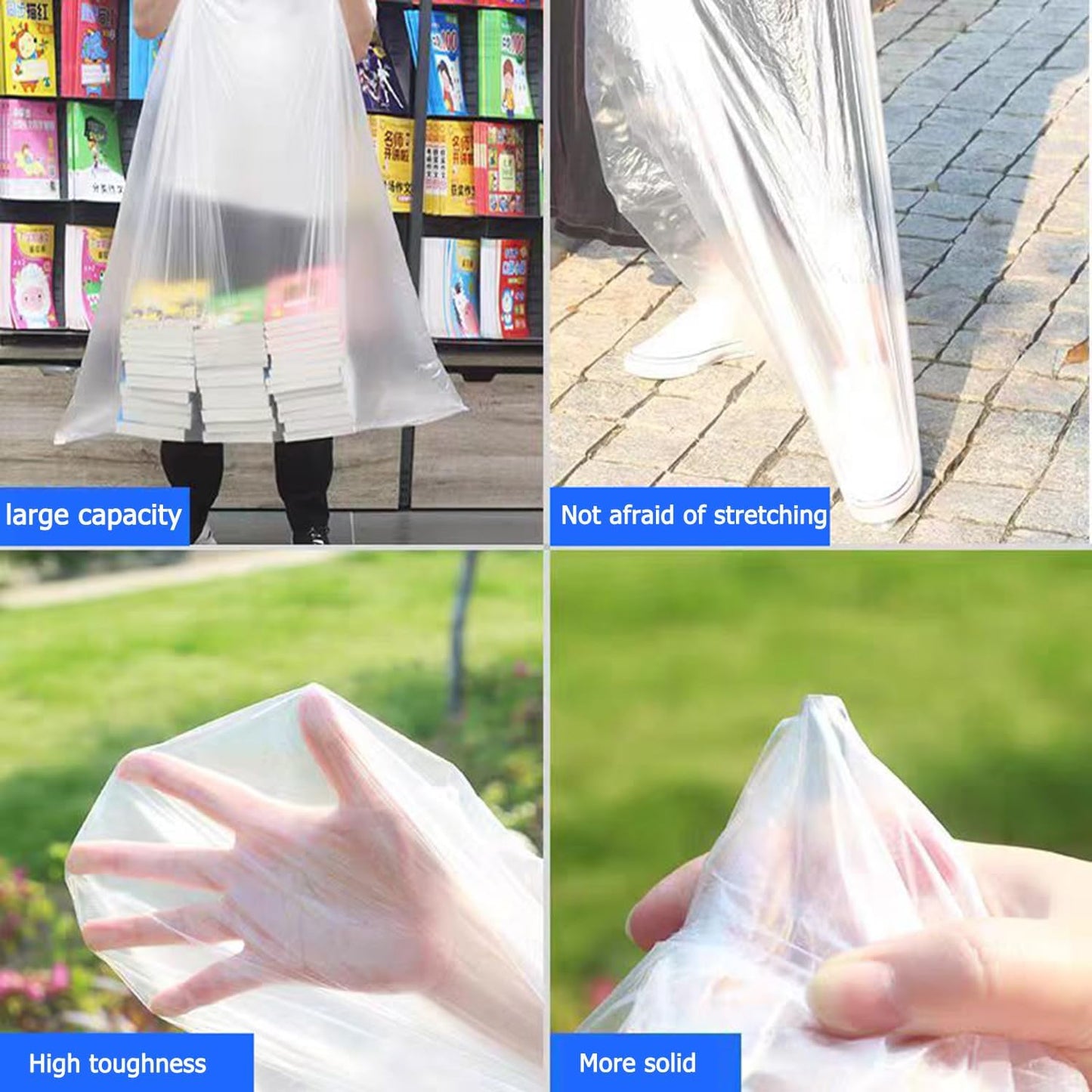 Trash Bags 17-18 Gallon Drawstring Garbage 26x33 inches Heavy Duty Plastic Garbage Bags for
