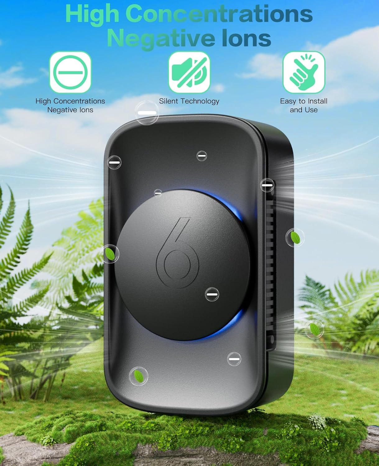 Air Ionizers for Home (3 Pack), Negative Ion Generator, Quiet Air Freshener for Bedroom Kitchen