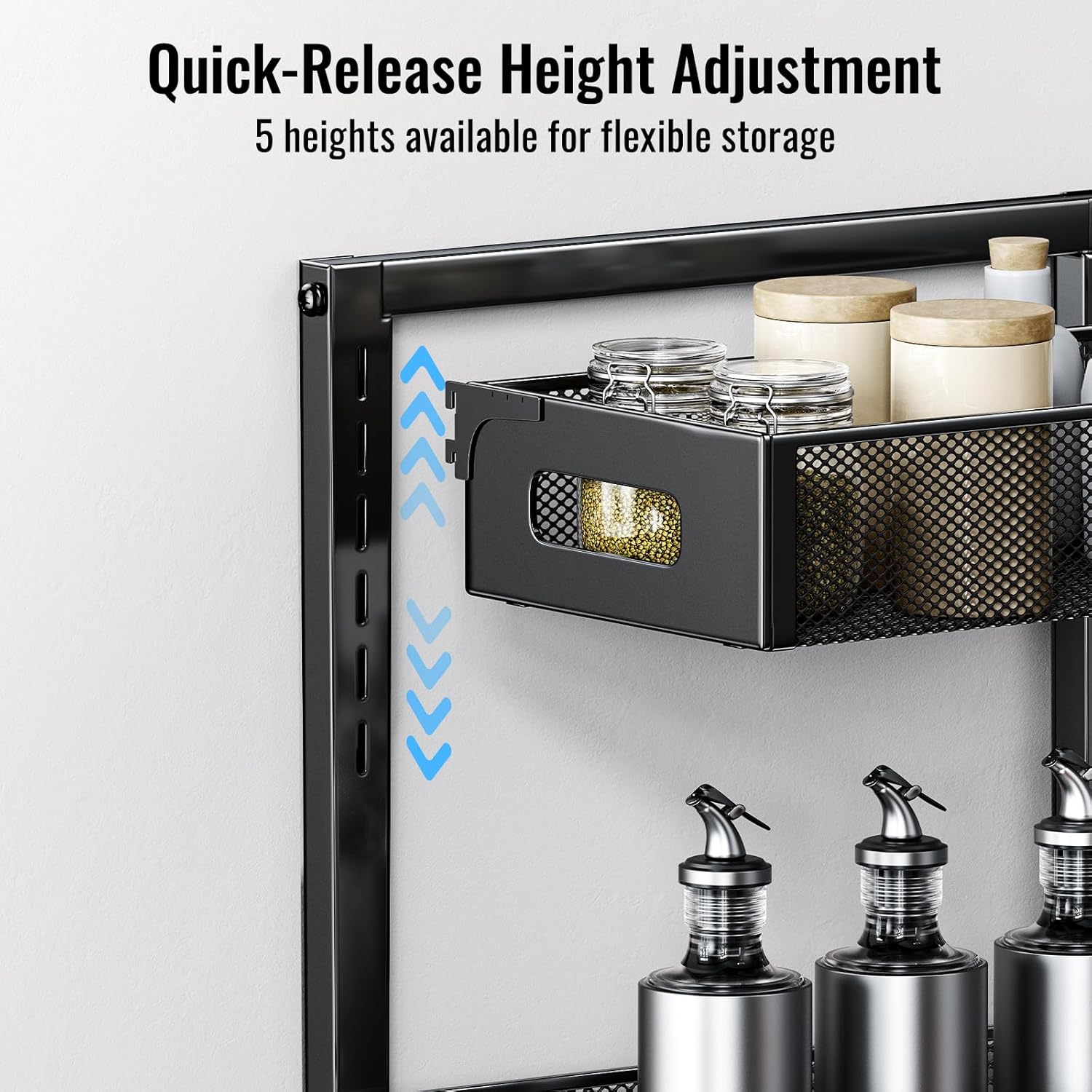 Under Sink Organizer, Silk-Smooth Metal Sliding Drawer Organizers and Storage Rack, Pull Out