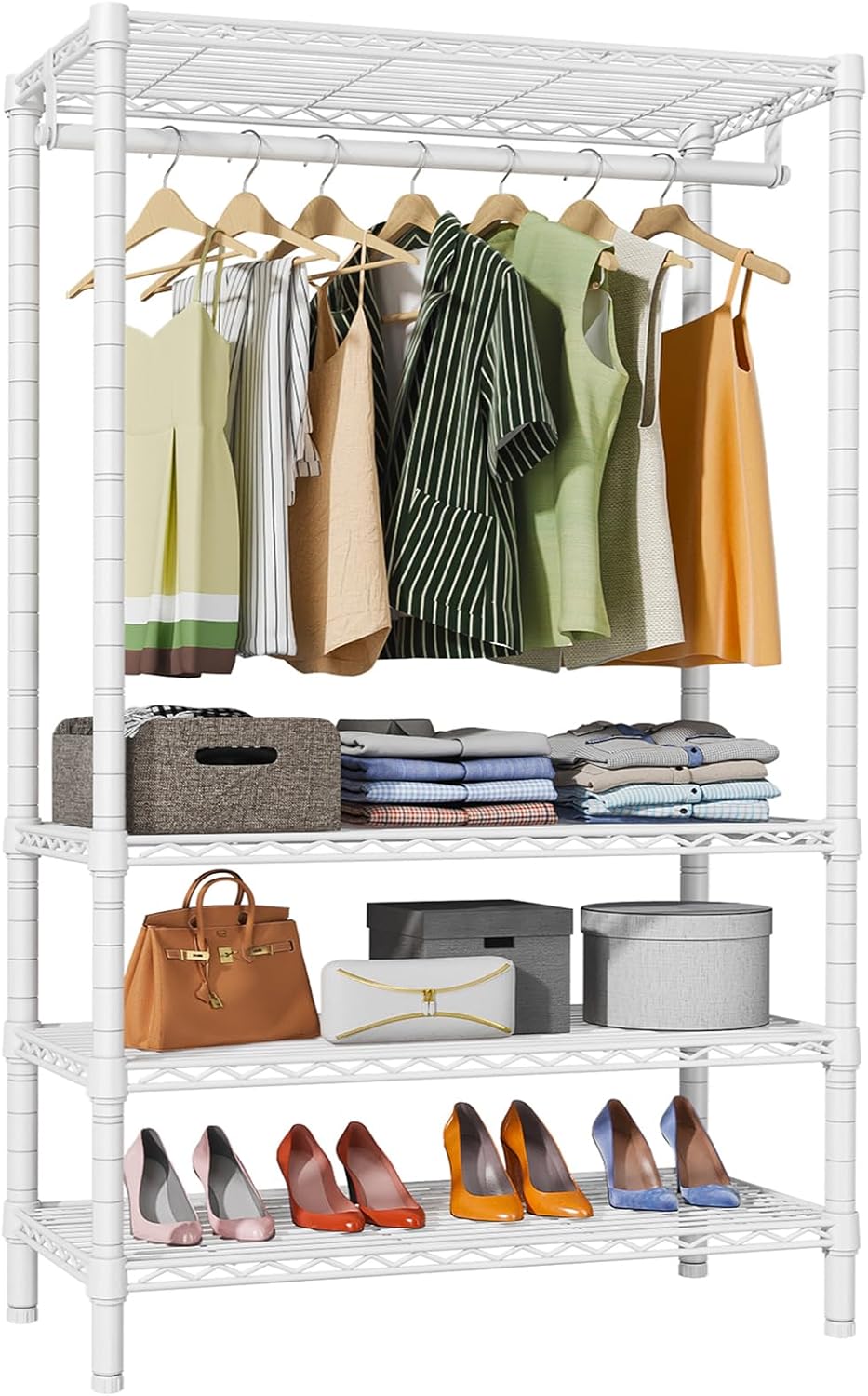 VIPEK V1 Wire Garment Rack 4 Tiers Heavy Duty Clothes Rack for Hanging Clothes Freestanding Closet