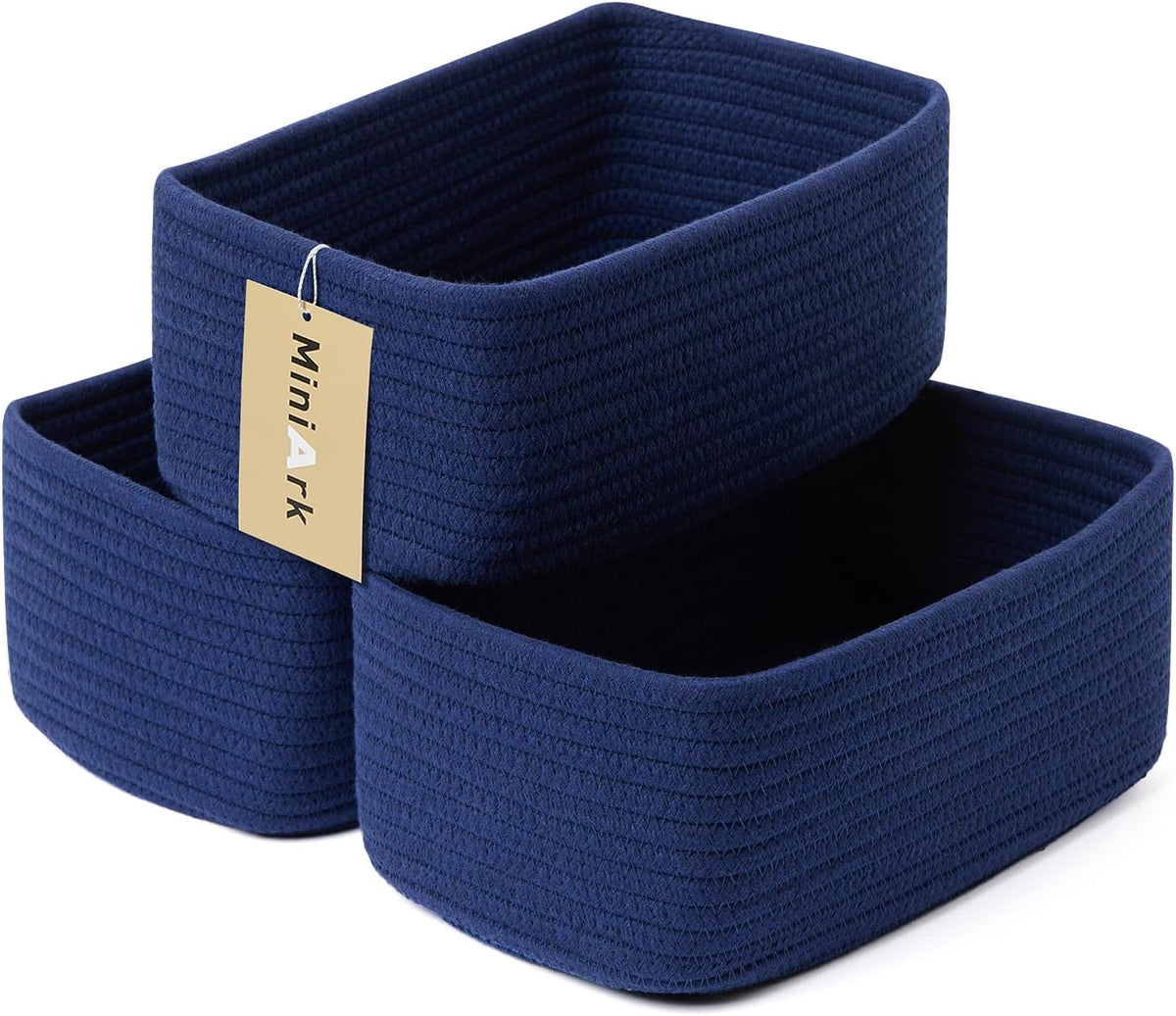 Small Storage Baskets for Organizing | Closet Organizer Bins | Shelf Toy Basket | Woven Rope