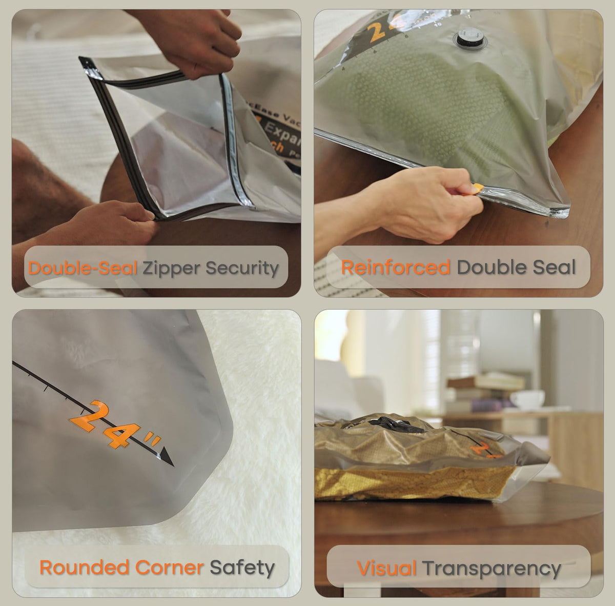 Vacbird Rechargeable Wireless Pump Travel Storage Bags Set - Portable Space Saver Bags for Travel &