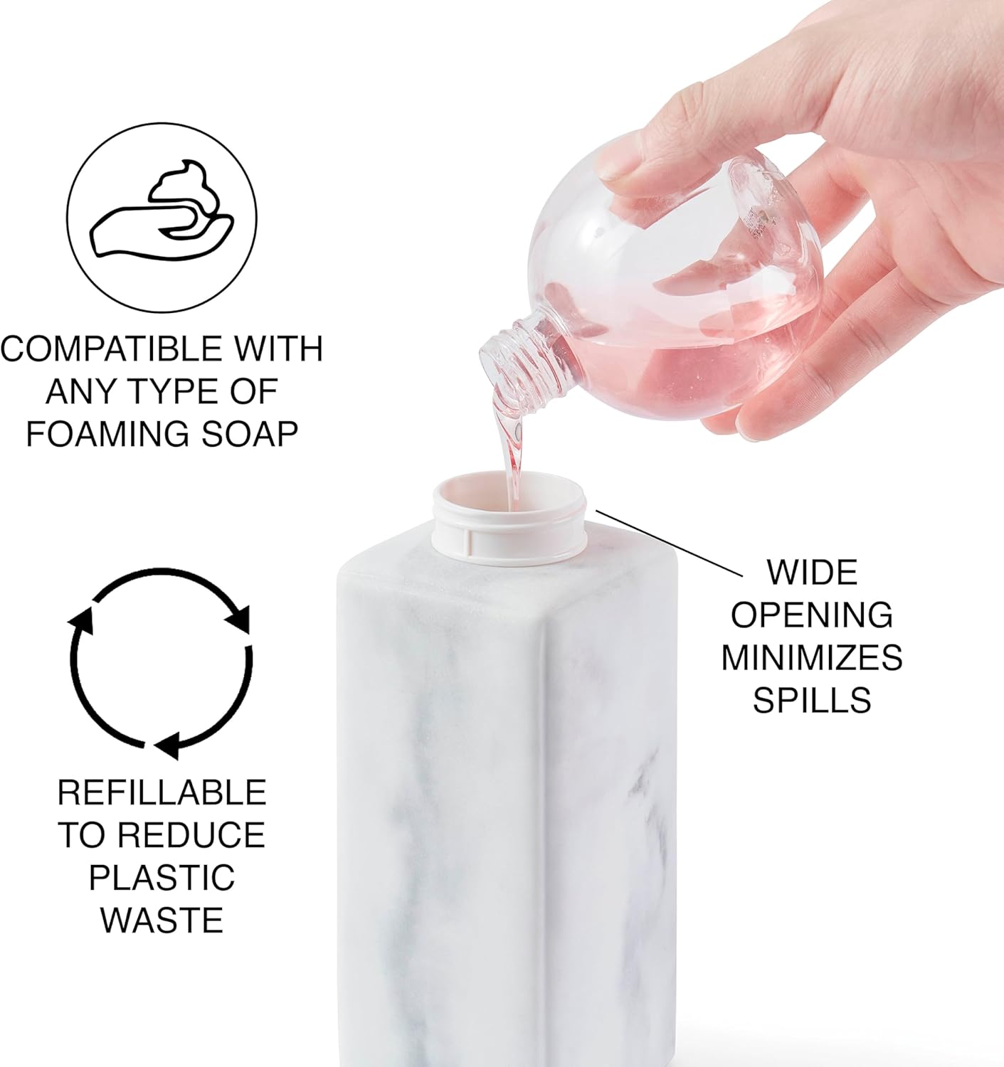 DKNY Hands Free Automatic Liquid Soap Dispenser, Refillable, Rechargeable Touchless Sensor Pump