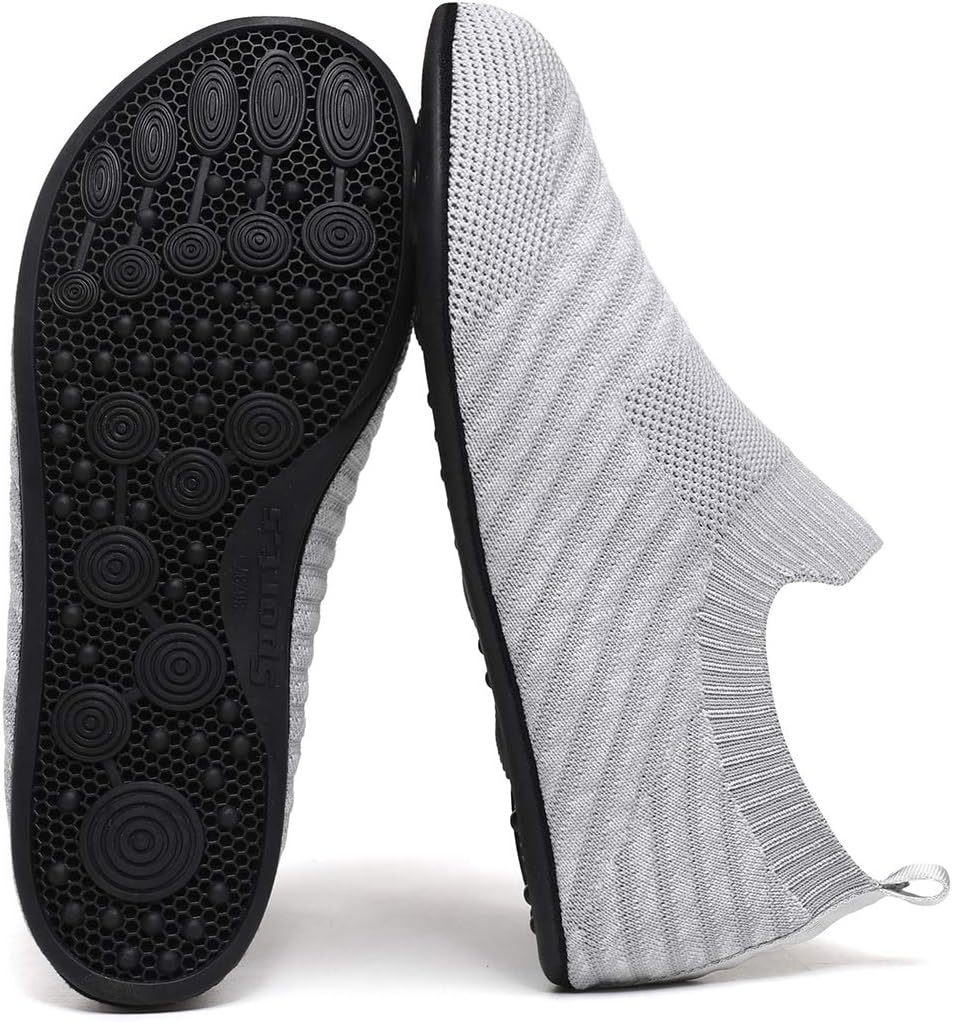 QZKDM Lightweight Slip on Grip Indoor House Slippers Barefoot Non Slip Home Exercise Yoga Shoes for