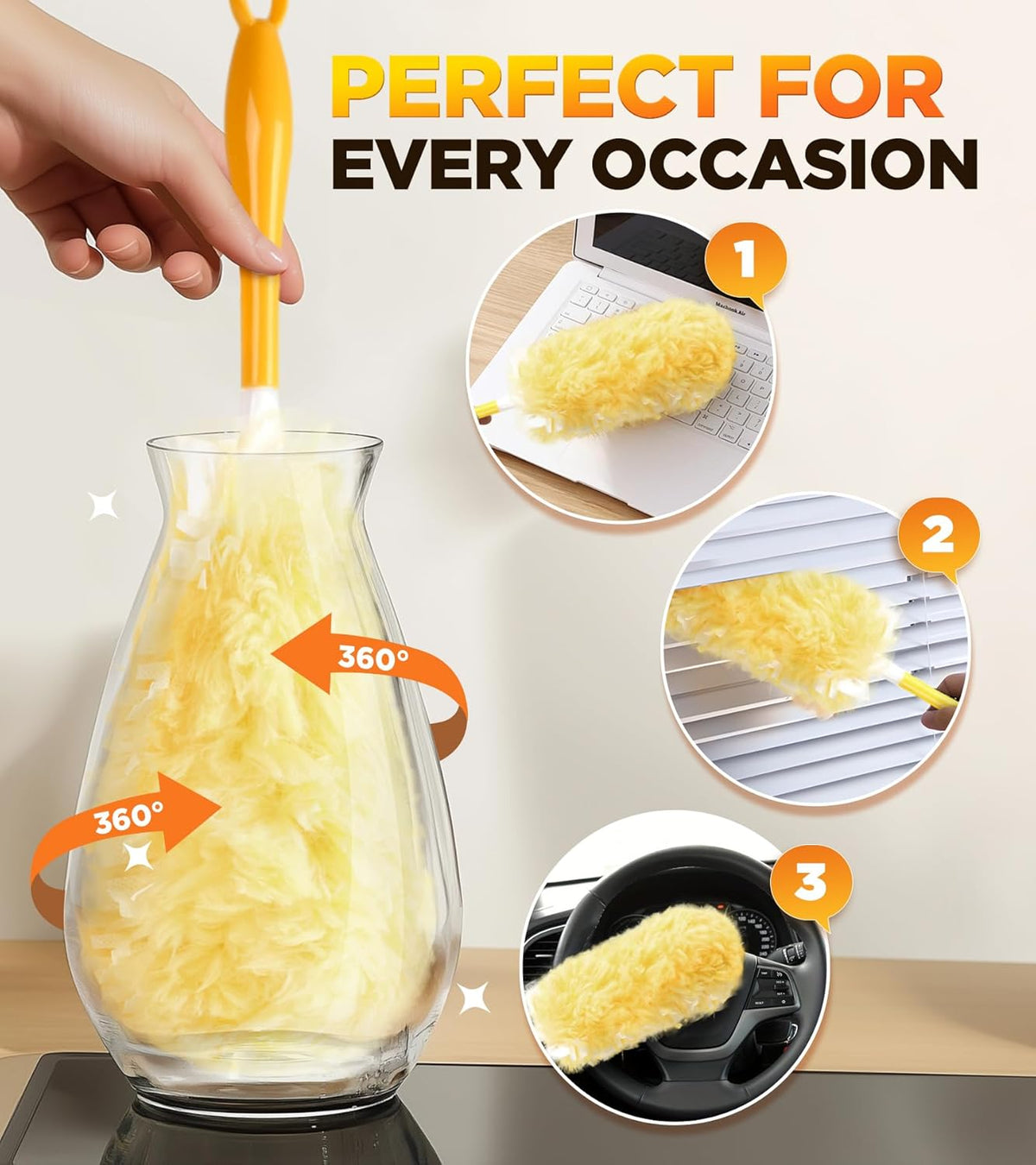 30 Count Heavy Duty Duster Refills for Swiffer, Multisurface 360° Larger Size Dusters with 4X