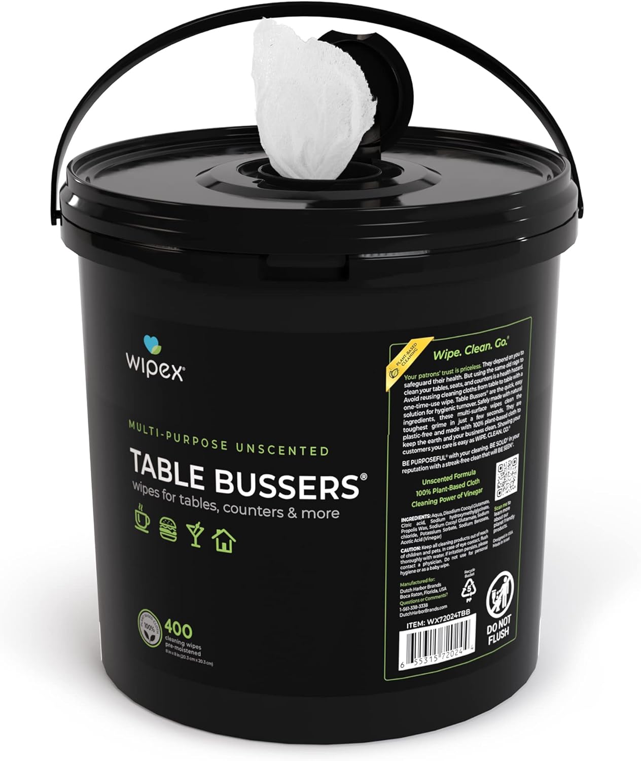 Wipex Table Bussers - Multi Surface Cleaner Natural Cleaning Wipes - Cleaning Vinegar Plant Based