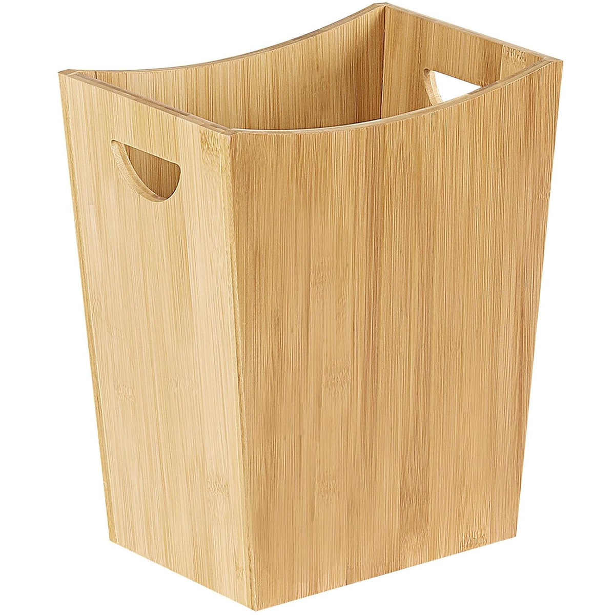 SEHERTIWY Wood Trash Can Wastebasket, 2 Gallon Small Waste Basket with 2 Handles, Rectangular