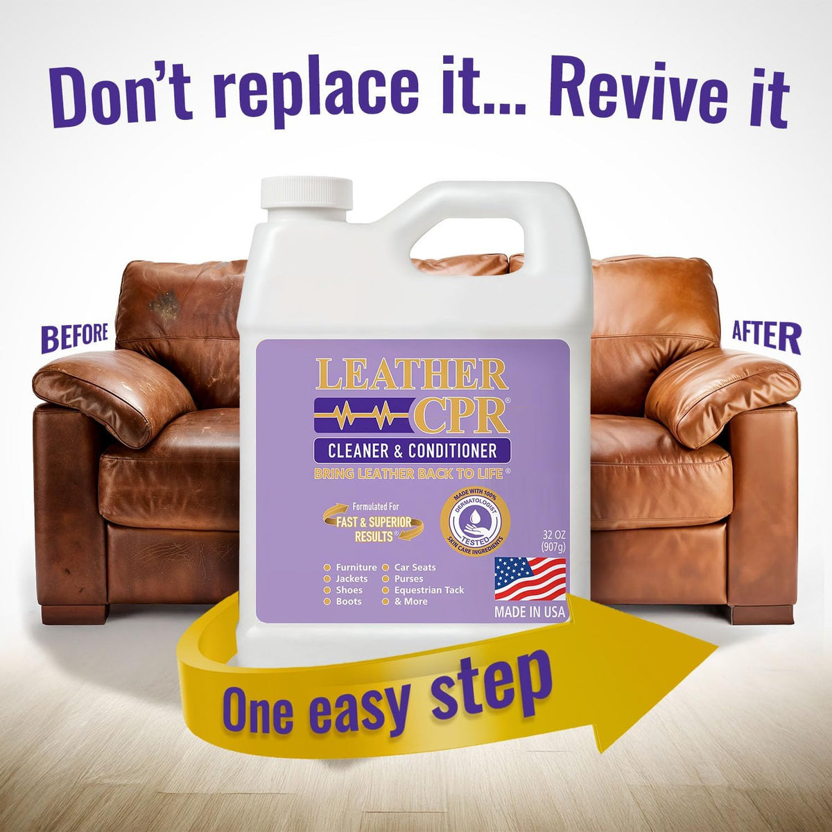 Leather CPR Leather Cleaner And Conditioner - Leather Conditioner For Couch, Leather Conditioner