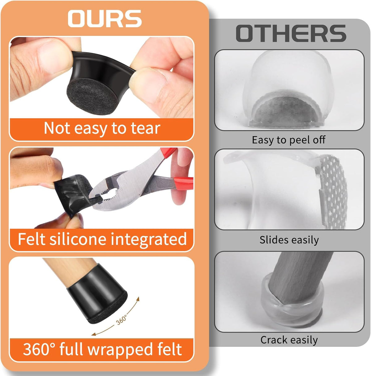 Chair Leg Floor Protectors Extra Small 24 Pcs,Silicone Chair Leg Protectors for Hardwood