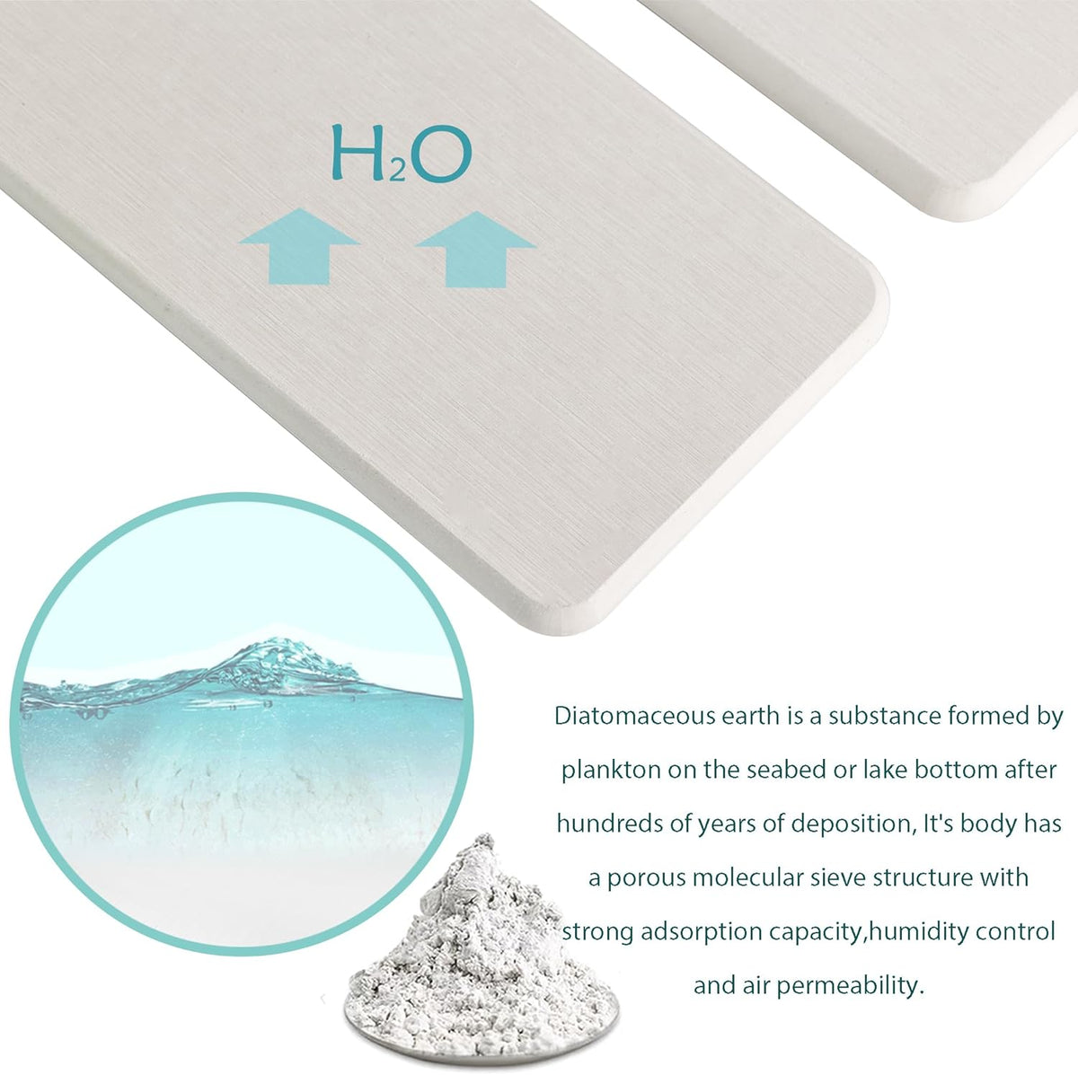 2 Pcs Water Absorbing Stone Trays, Kitchen/Bathroom Sink Soap Dish, Diatomite Tray Used for Hand