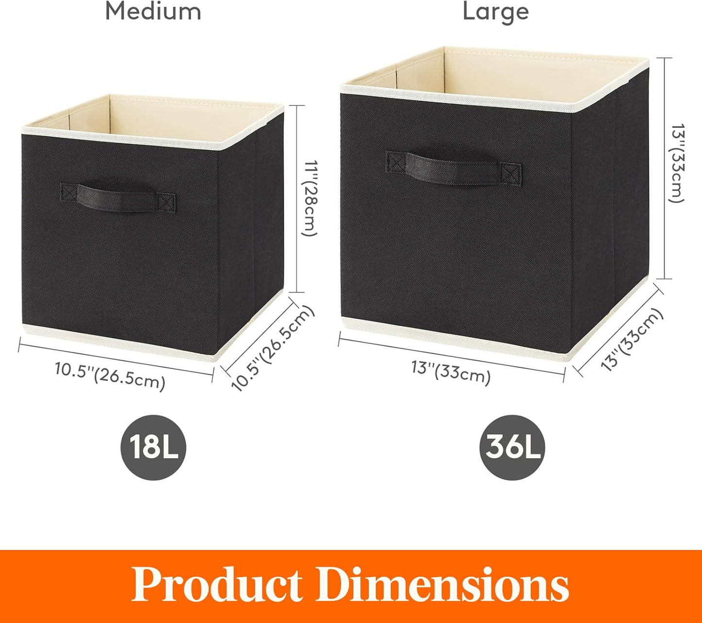 Lifewit 16 Packs Storage Cubes, 11 Inch Cube Storage Bins, Foldable Decorative Fabric Storage