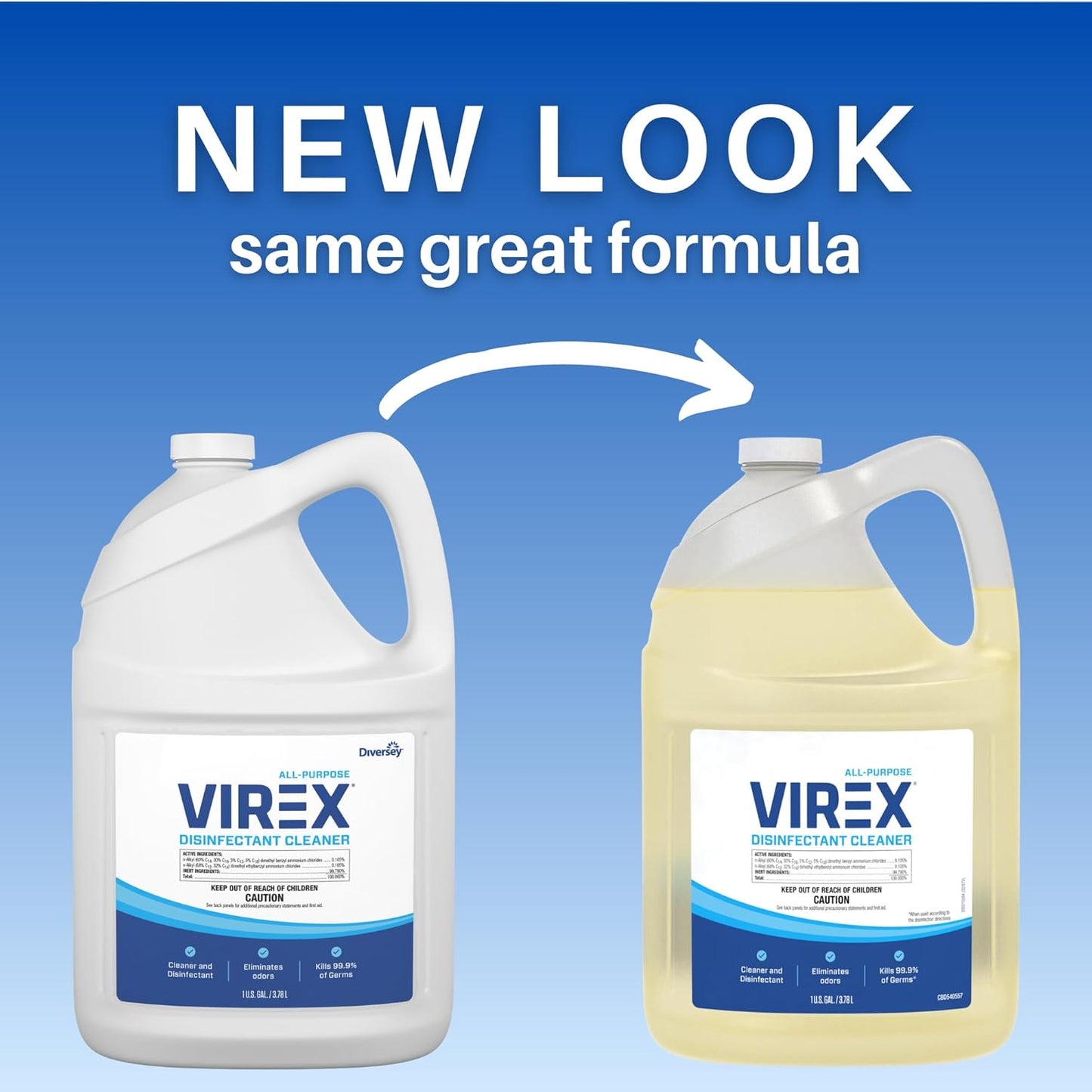 VIREX CBD540557 All Purpose Disinfectant Cleaner - Kills 99.9% of Germs and Eliminates Odors