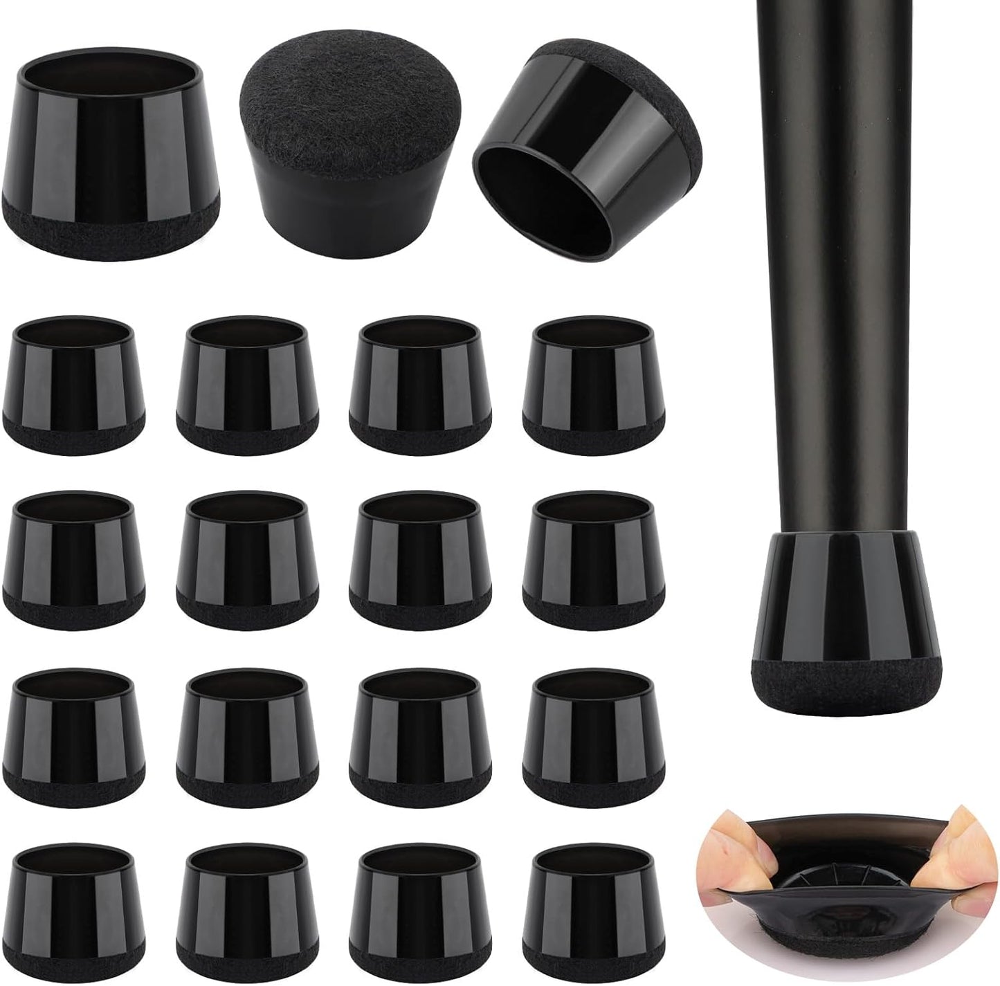 32 Pcs New Chair Leg Floor Protectors, Silicone Chair Leg Protectors for Hardwood Floors, Floor