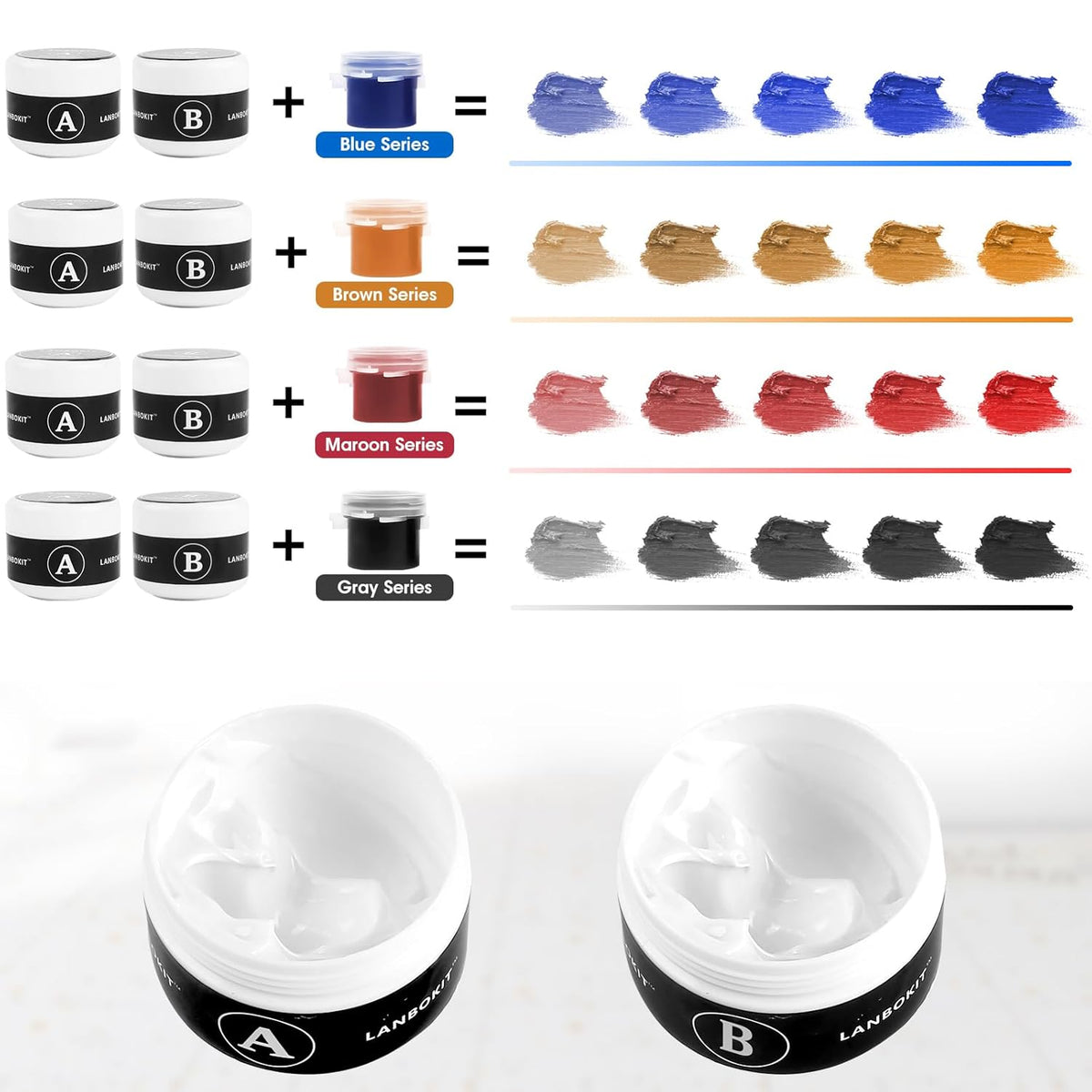 Tile & Fiberglass Tub Repair Kit(Color Matching), Porcelain Sink Repair Kit, Countertop Repair Kit