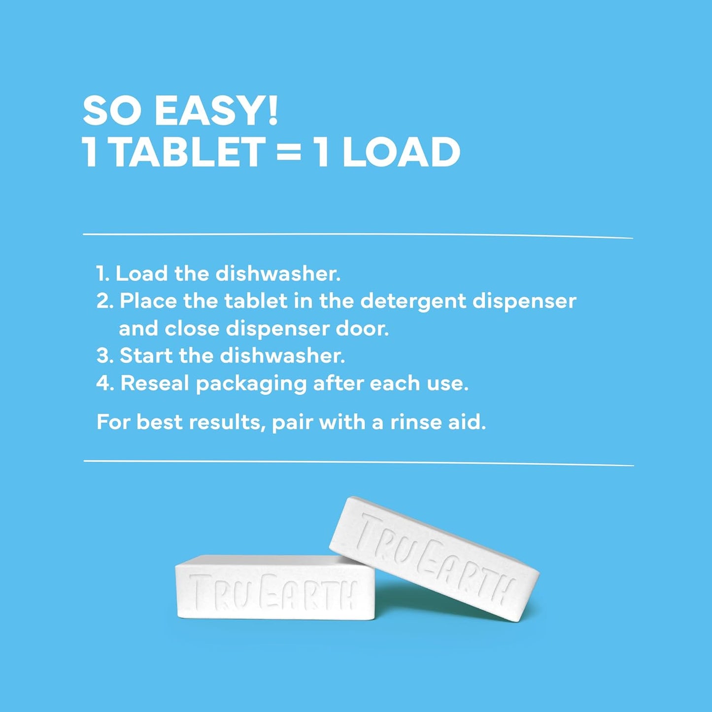 Tru Earth Dishwasher Detergent Tablets | Eco Friendly Alternative to Liquid Pods | 40 Tablets |