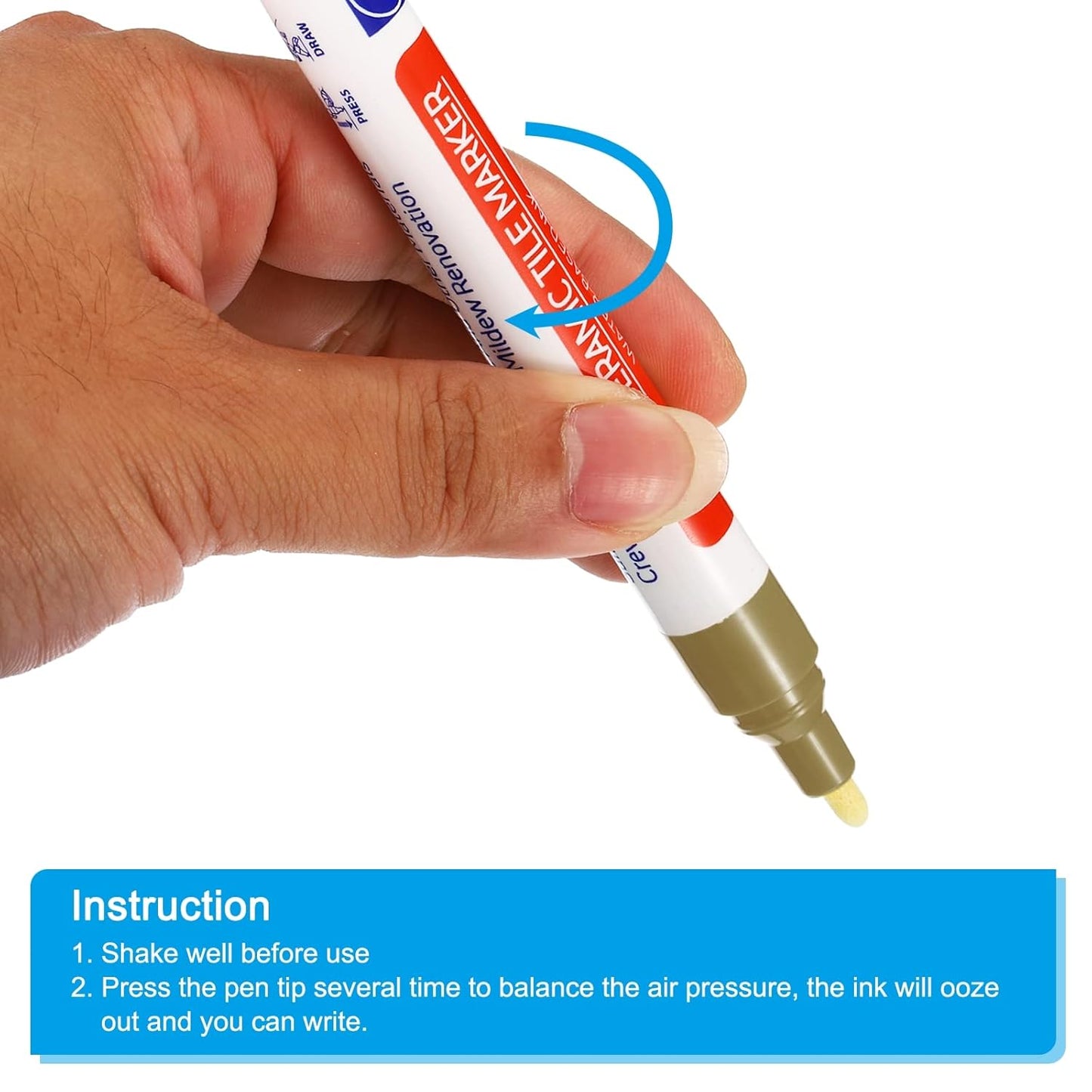 PATIKIL Grout Pen, 4 Pack Khaki Tile Marker Waterproof Grout Sealer Pen Tile Repair Pens Paint Pens