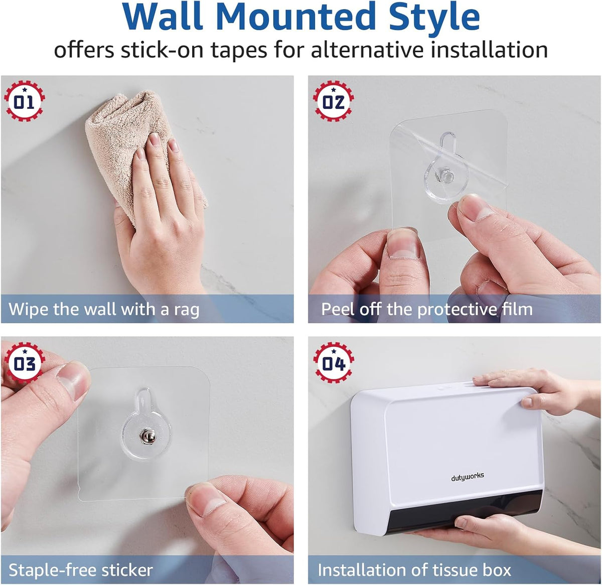 Paper Towel Dispenser Wall Mounted, Multifold Hand Towel Dispenser for Kitchen Bathroom Home