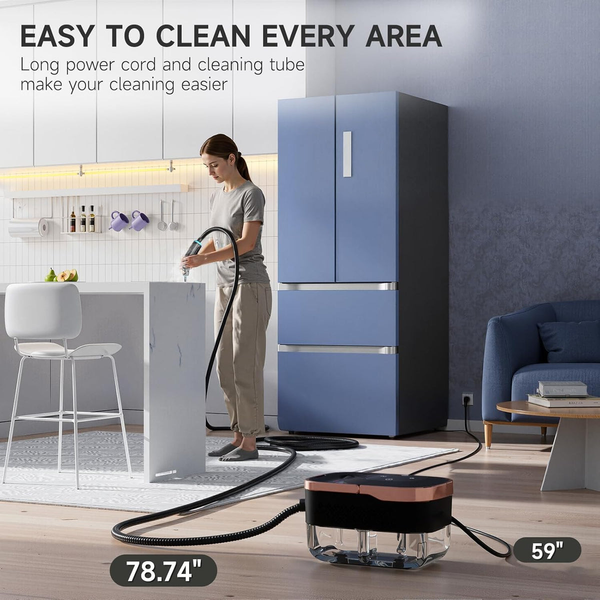 Steam Cleaner, Portable Steamer for Cleaning, Multipurpose Cleaning Steamer with Replacement Heads