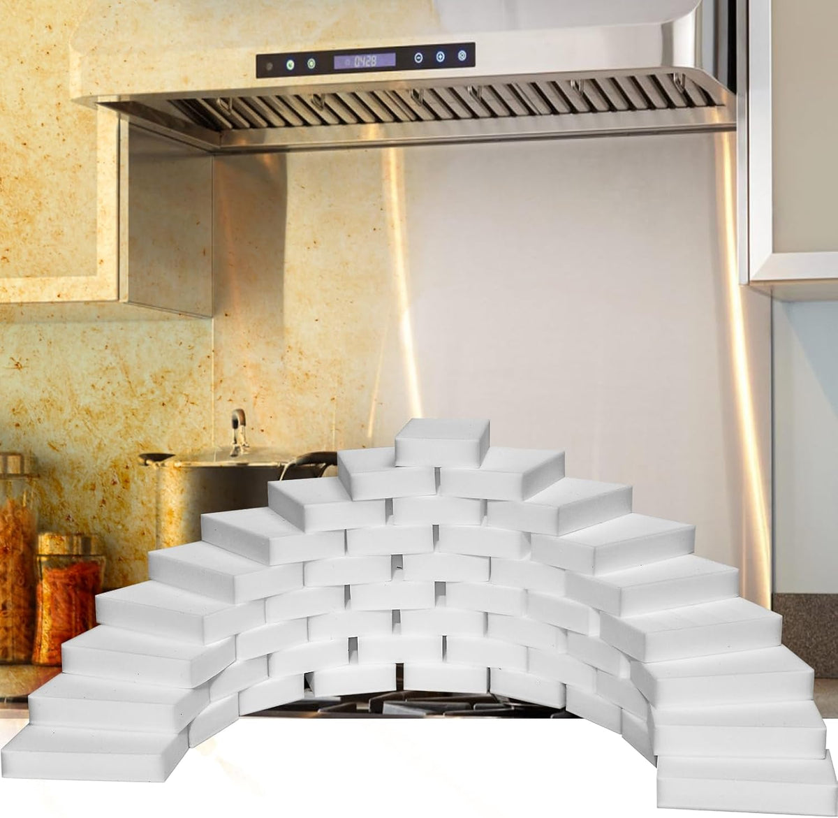 100 Pack Magic Sponge Eraser,Multi-Functional Household Cleaning Kitchen Dish Sponge for