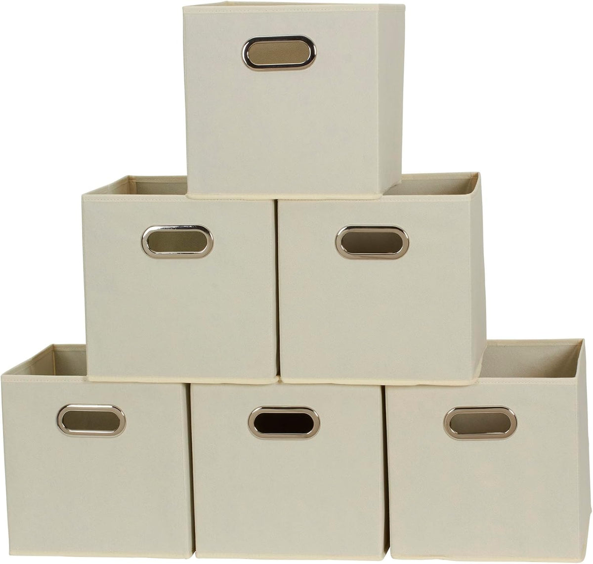 Household Essentials 82-1 Foldable Fabric Storage Bins | Set of 6 Cubby Cubes with Handles |