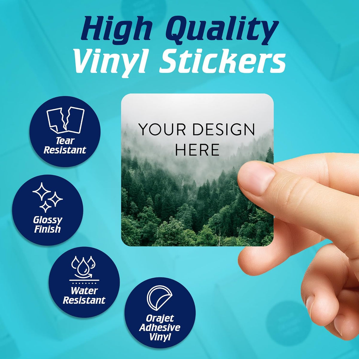 100 Custom Vinyl Stickers - Upload Your own Image, Text, Design, Logo - Personalized Logo Labels