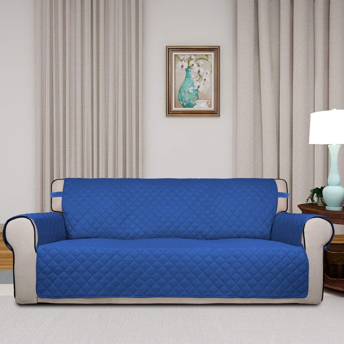 PureFit Reversible Quilted Sofa Cover, Water Resistant Slipcover Furniture Protector, Washable