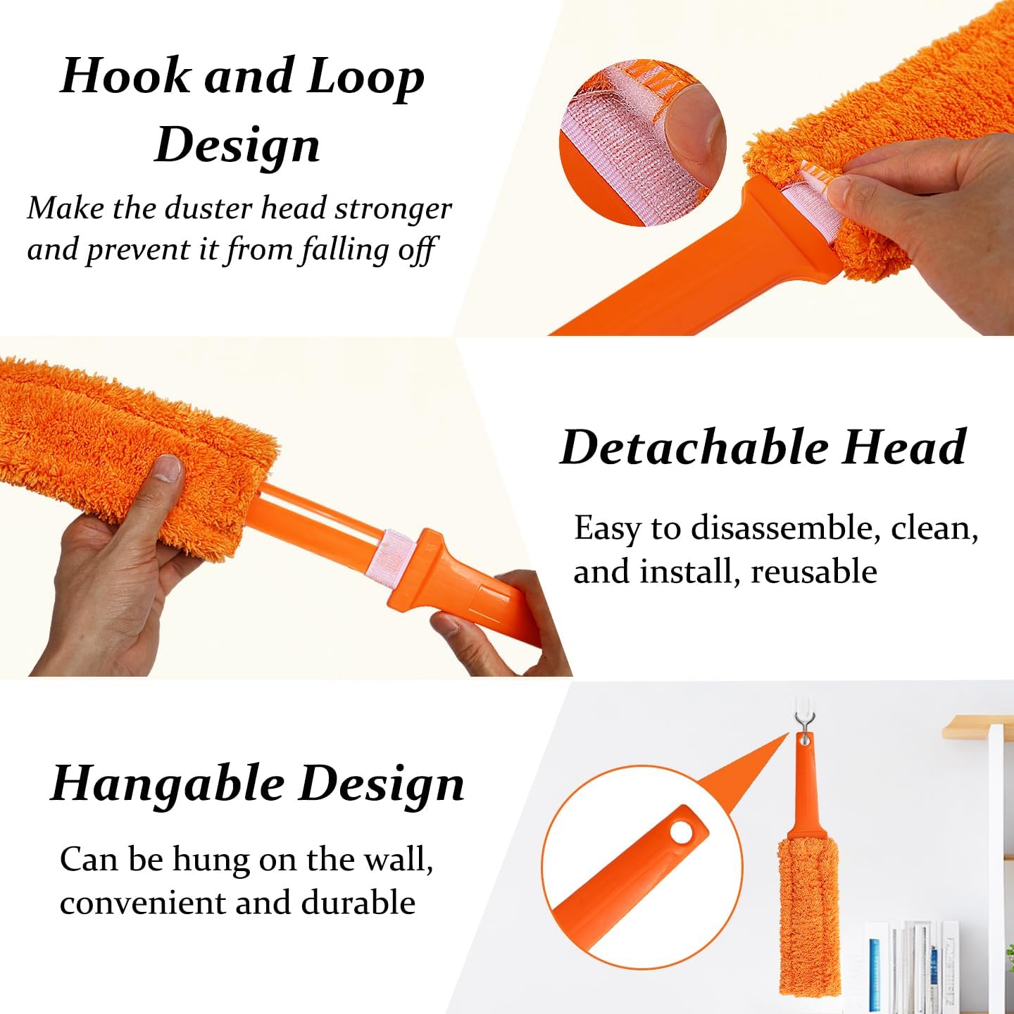 4 Pack 15 inch Reuseable Microfiber Feather Duster, Blind Duster, Gap Duster, Removable and