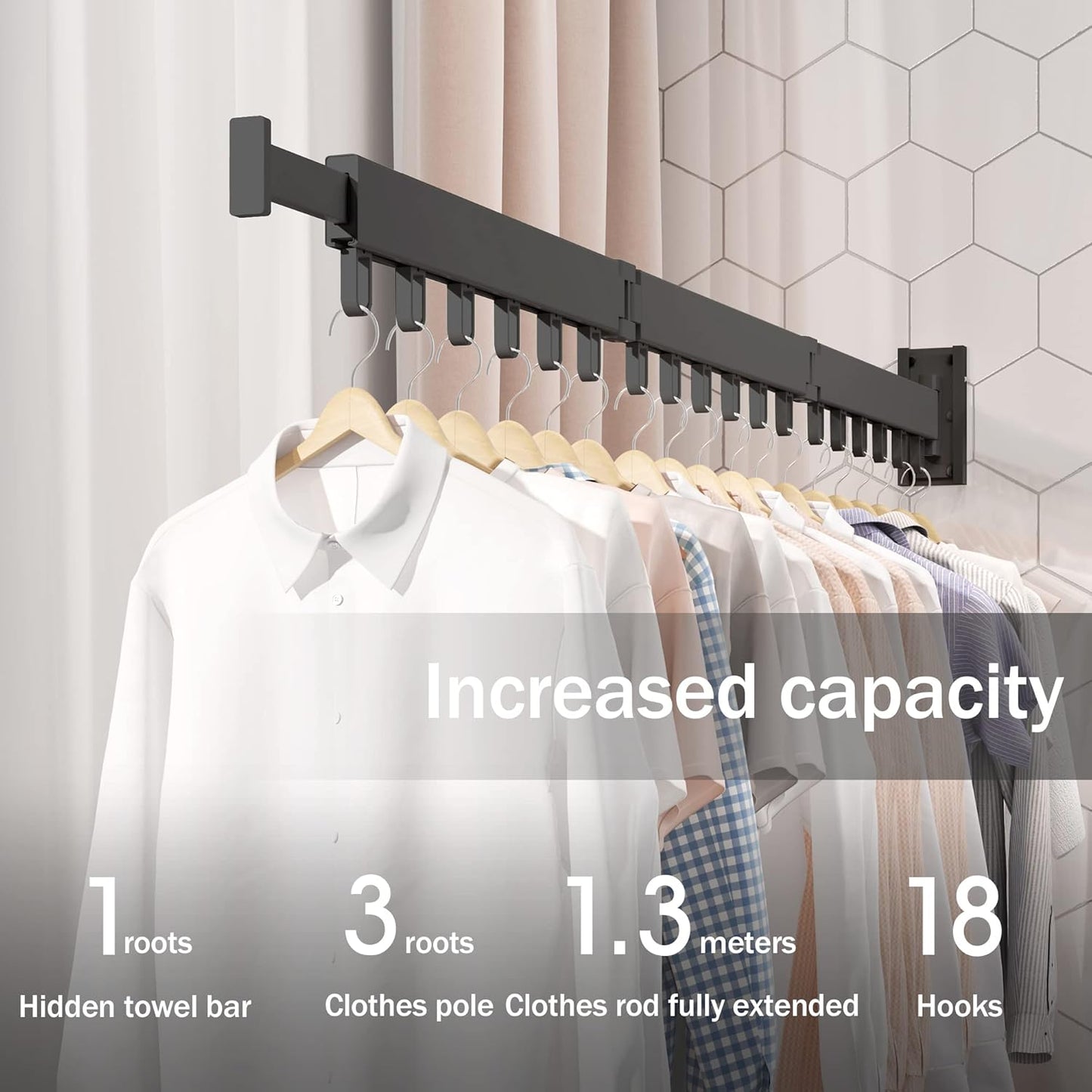 Clothes Drying Rack,Laundry Drying Rack,Clothes Rack Wall Mount,Wall Mounted Clothes Hanger