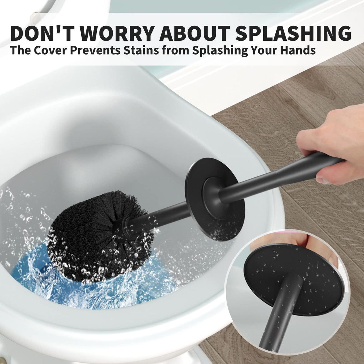 Toilet Brush and Holder 2 Pack, Toilet Bowl Brush with Extra Long Handle, Toilet Scrubber and