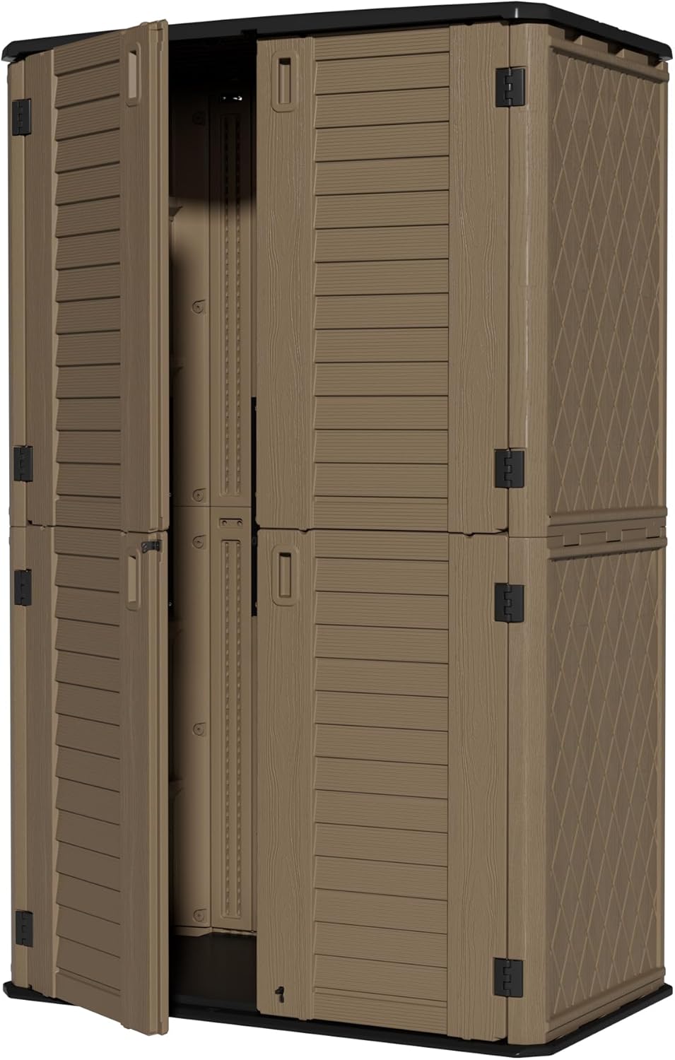 ZZM Large 67 Cu.ft Waterproof Storage Shed, Outdoor Storage Cabinet，Durable Resin Storage for Patio