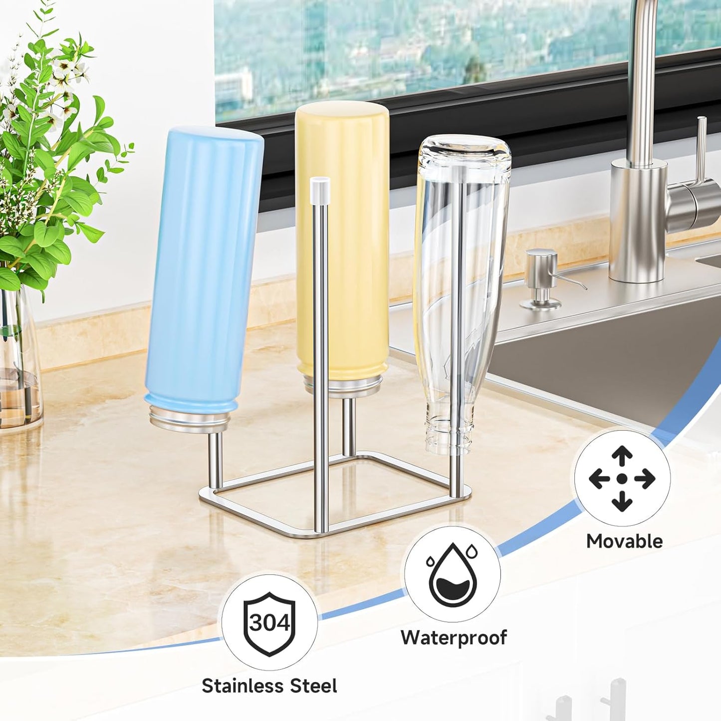 Water Bottle Drying Rack, Stainless Steel Bottle Dryer Rack, Baby Bottles Rack Dryer, Cup Drying