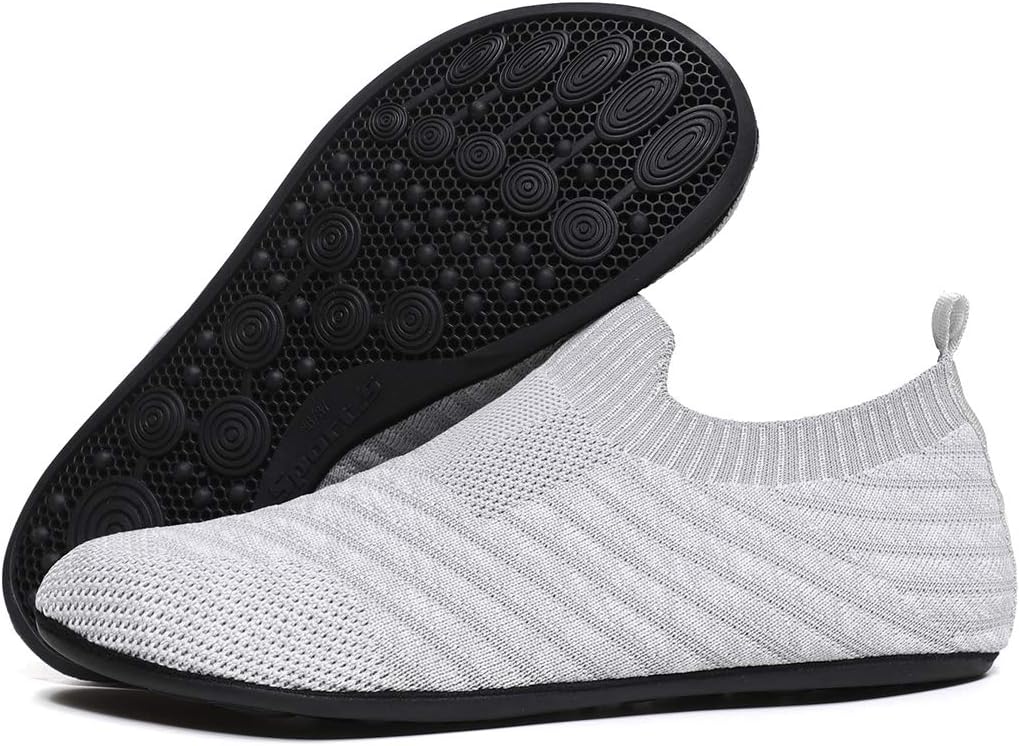 QZKDM Lightweight Slip on Grip Indoor House Slippers Barefoot Non Slip Home Exercise Yoga Shoes for