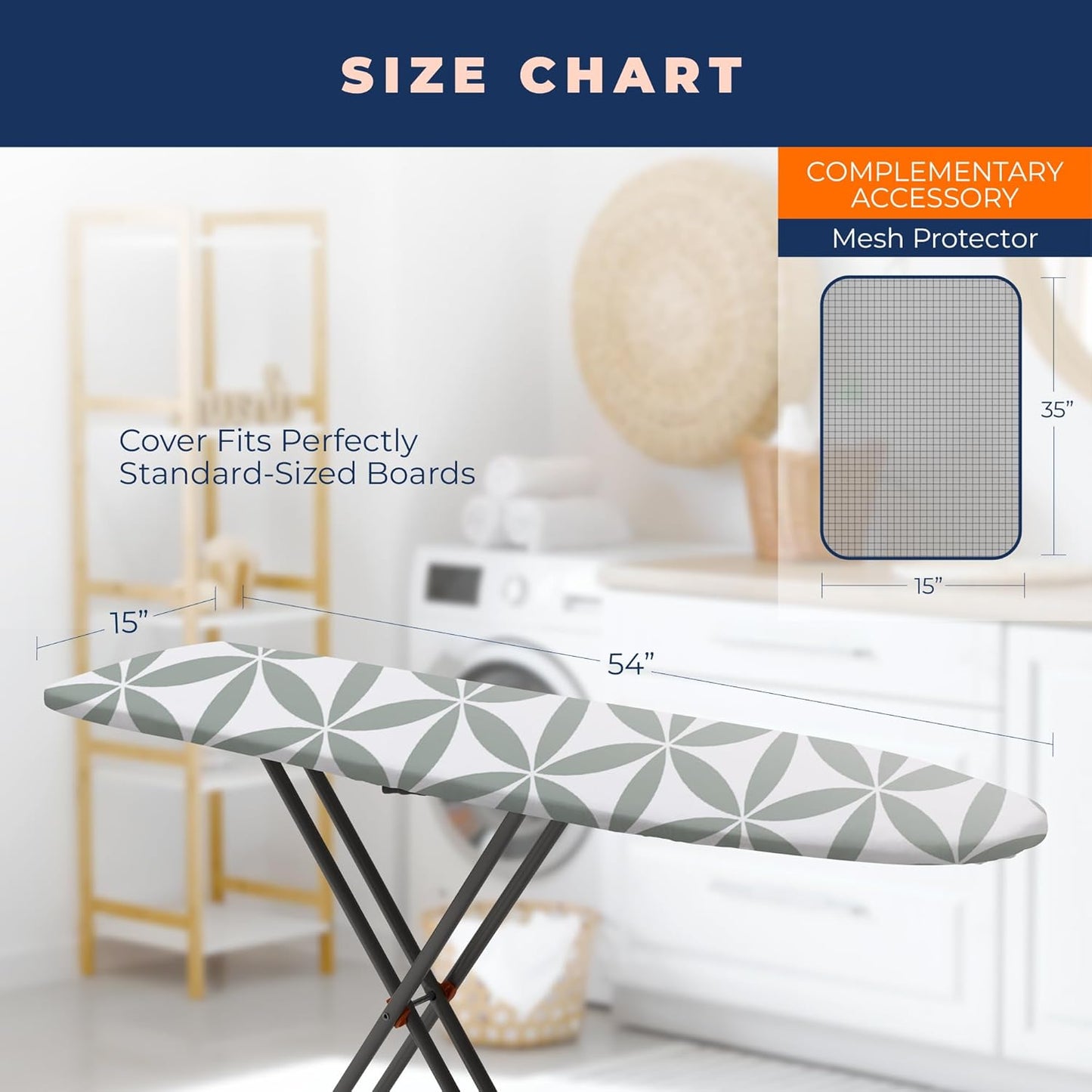 Ironing Board Cover and Pad Extra Thick Heavy Duty Padded 4 Layers Non Stick Scorch and Stain
