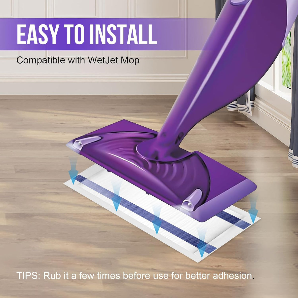 Mopping Pad Refill Compatible with Wet Jet Mop, Disposable Multi Surface Wetjet Hardwood Floor