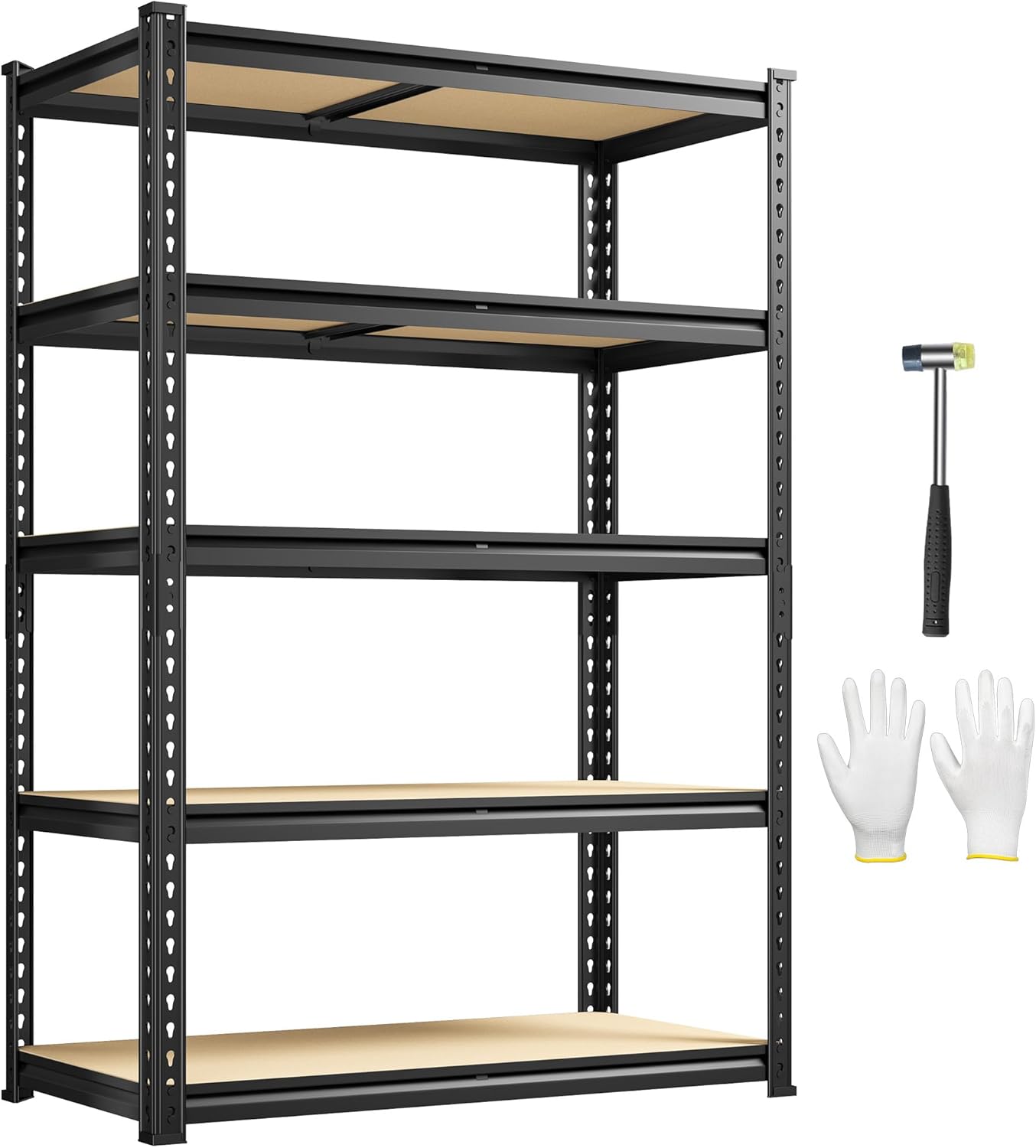 1980LBS Storage Shelves, 5-Tier Adjustable Pantry Shelves, Metal Shelving Unit for Kitchen, Pantry