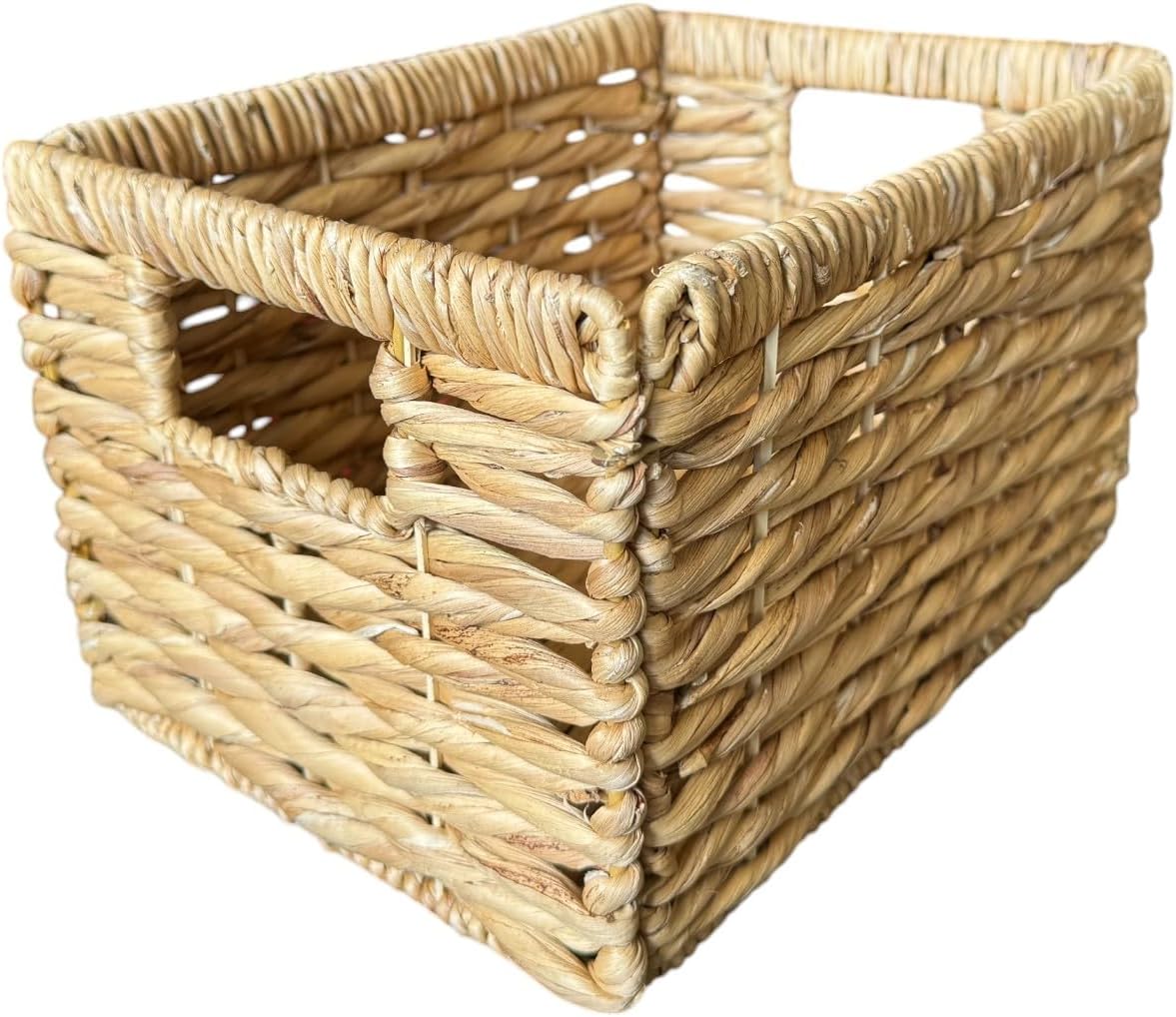 Wicker Basket For Shelves, Baskets for Organizing, Woven Storage Basket with Built-in Handles